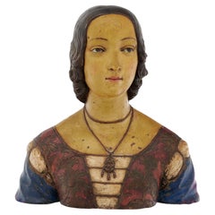 Antiguo busto italiano neoclásico de terracota