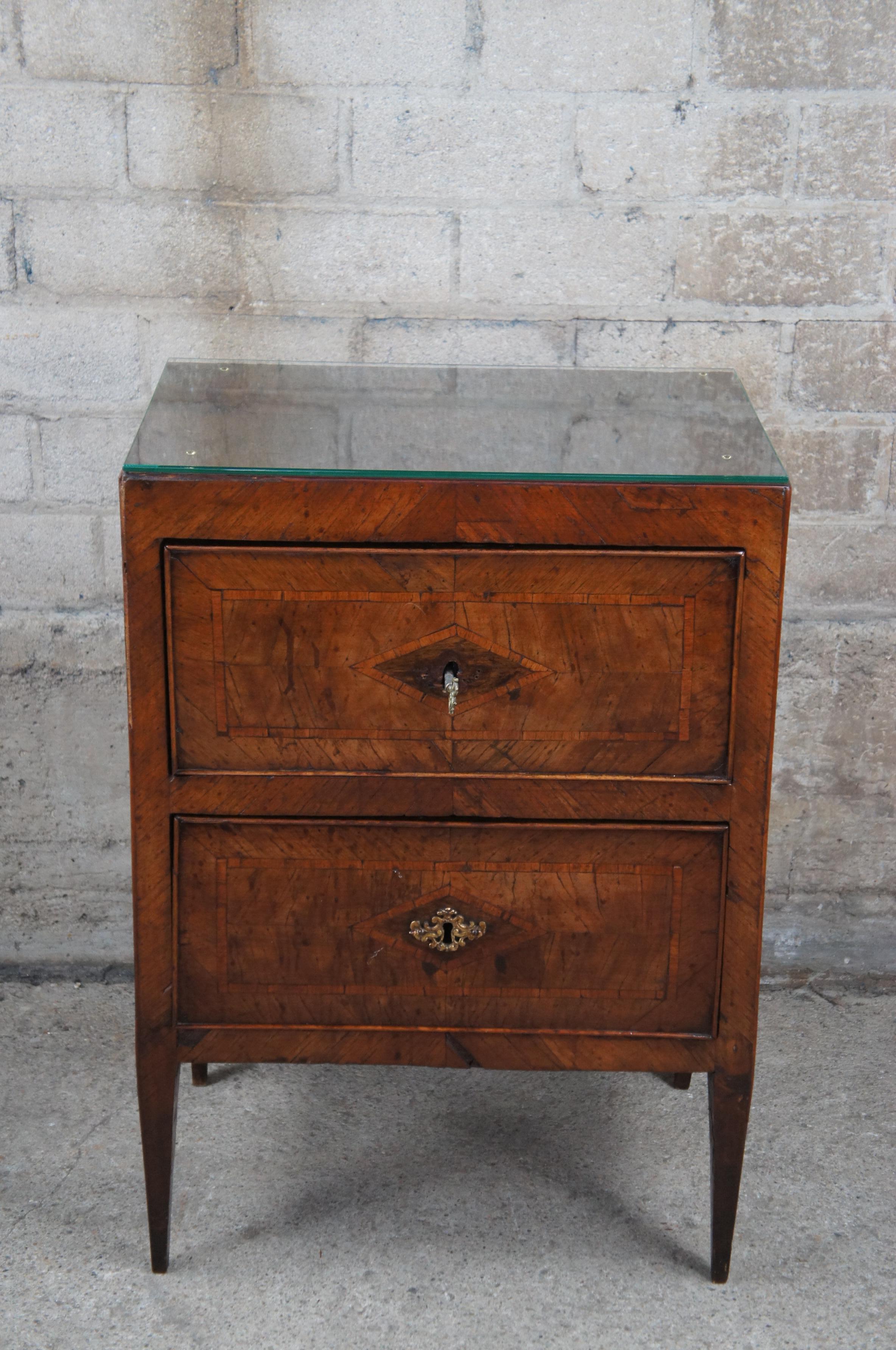 Antique Italian Neoclassical Walnut Bedside Table Commode Nightstand ...