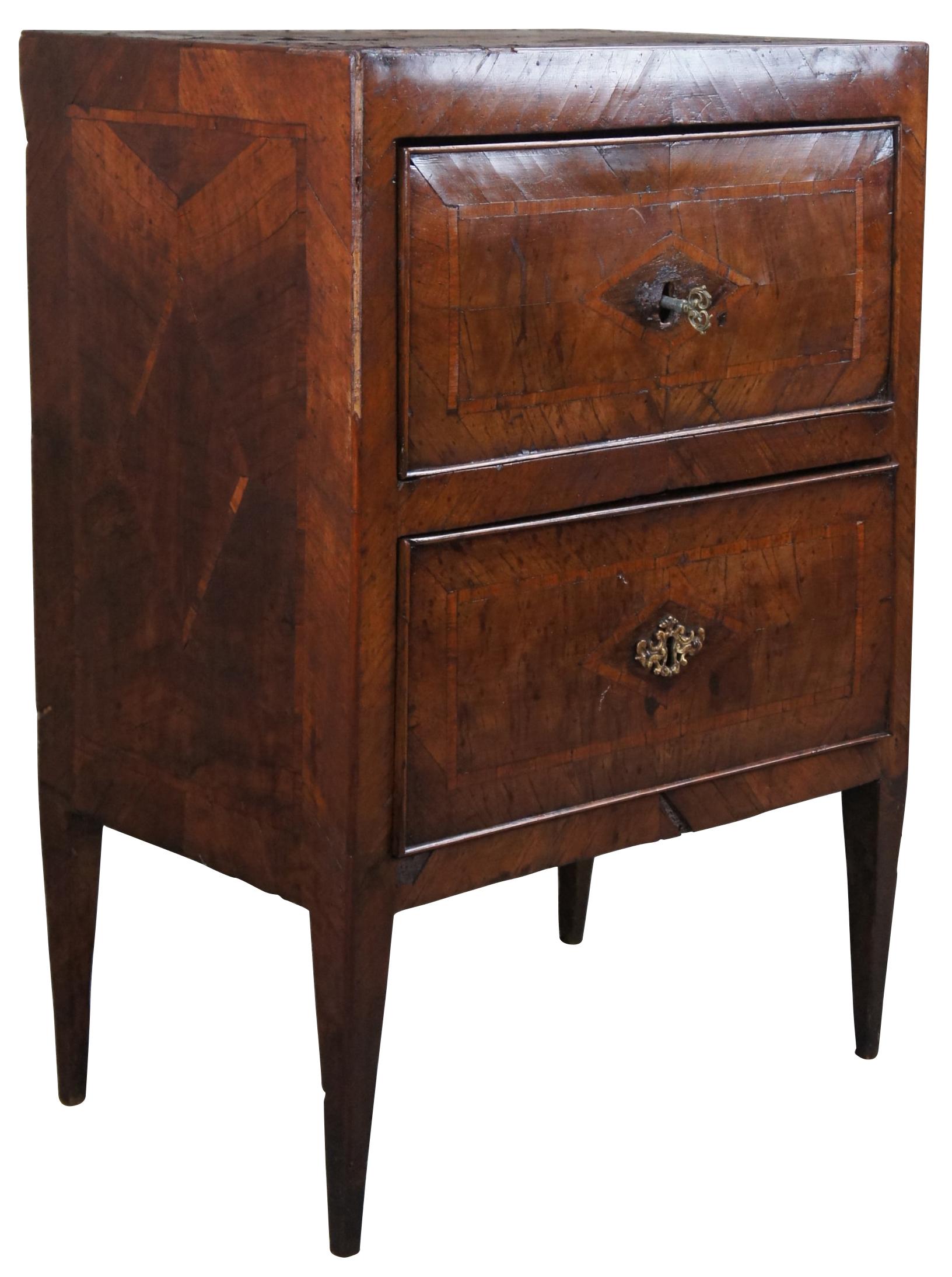 Antique Italian Neoclassical Walnut Bedside Table Commode Nightstand ...