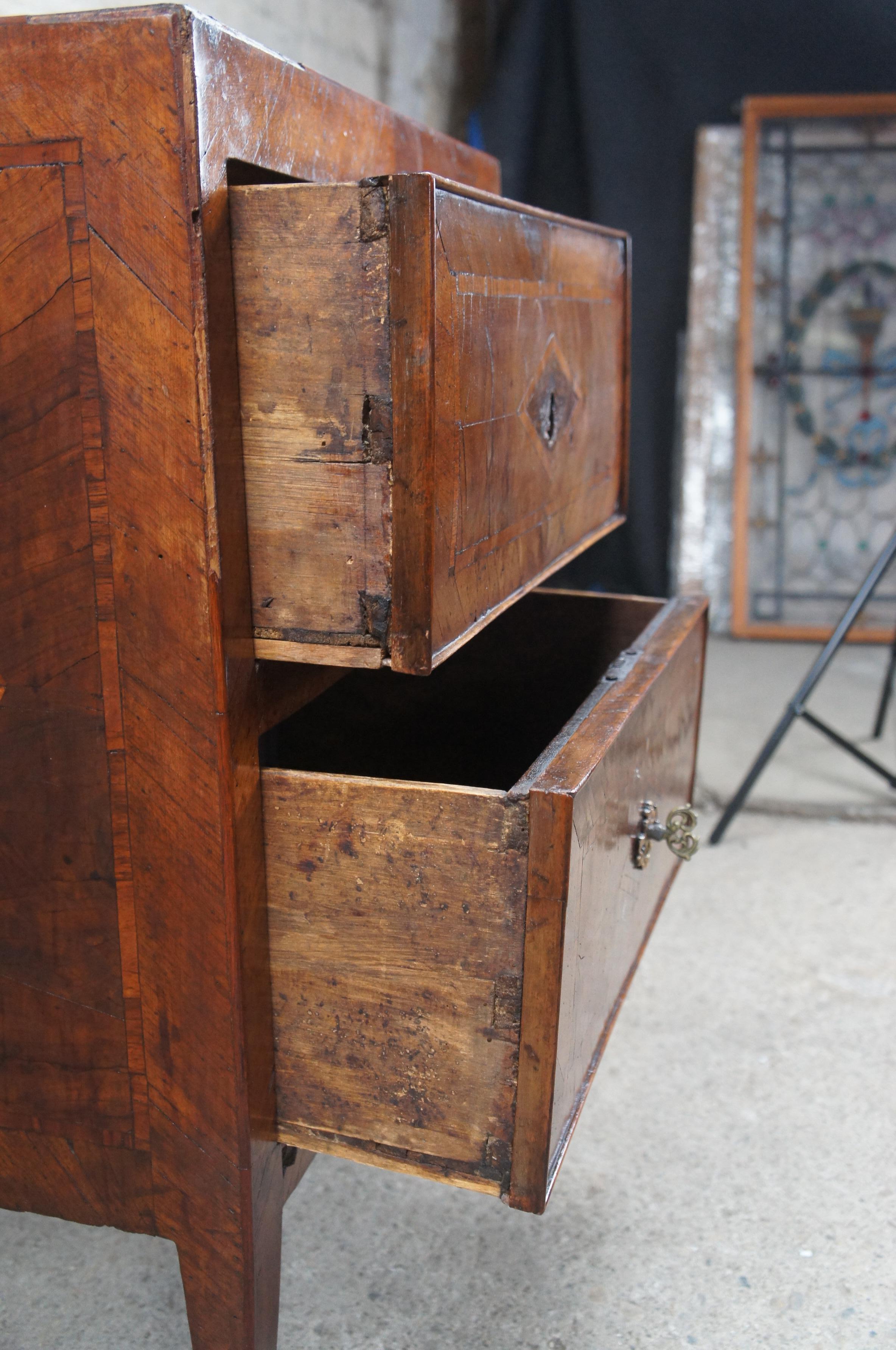 Antique Italian Neoclassical Walnut Bedside Table Commode Nightstand ...