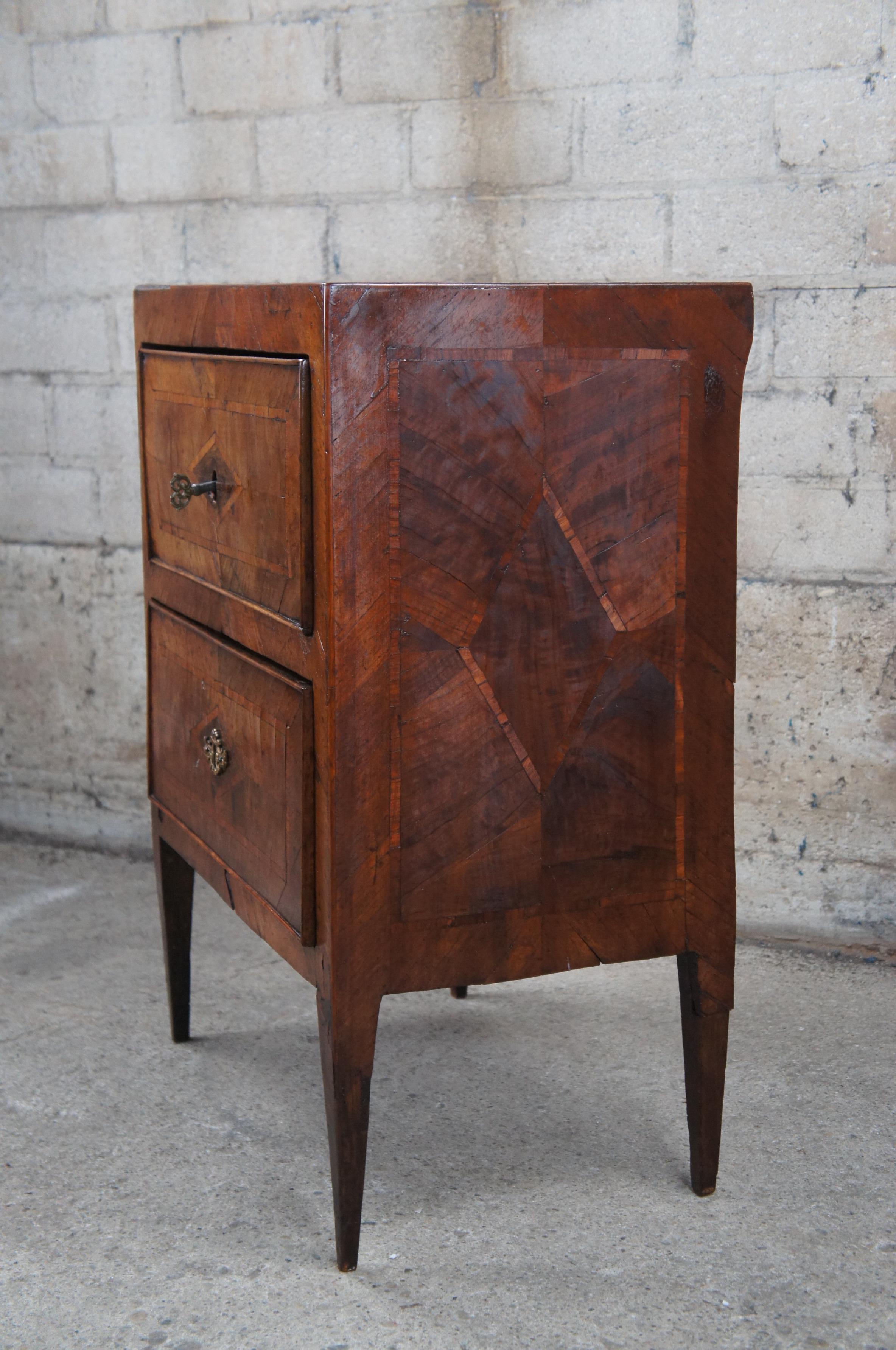 Antique Italian Neoclassical Walnut Bedside Table Commode Nightstand ...