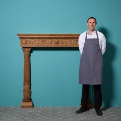 Antique Italian Neoclassical Walnut & Oak Carved Fire Mantel