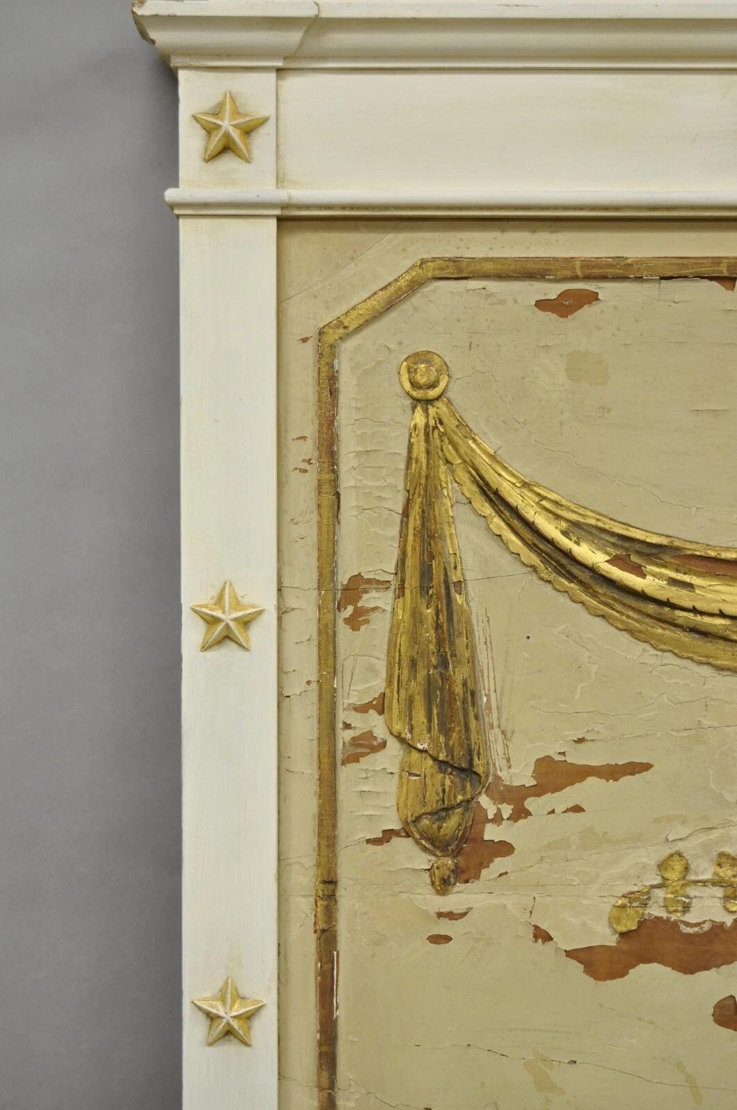 Antike italienische neoklassische weiß Distress gemalt Gold vergoldet 72