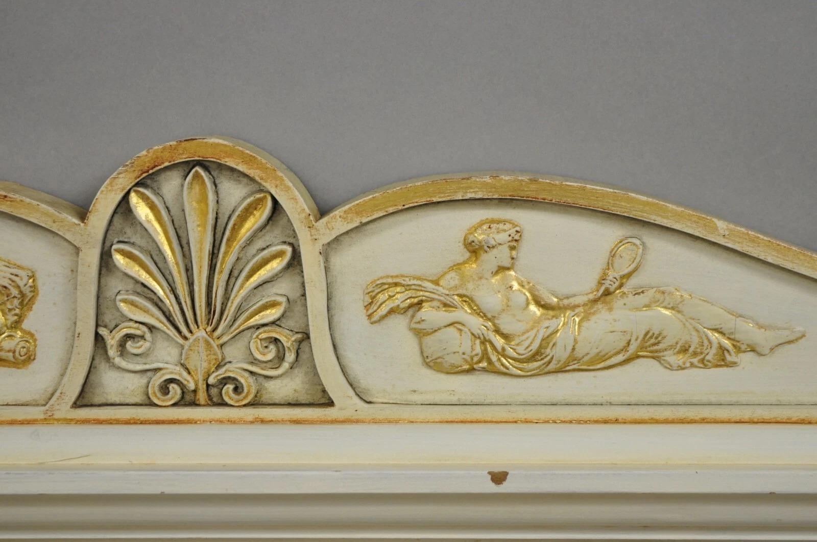 Antike italienische neoklassische weiß Distress gemalt Gold vergoldet 72