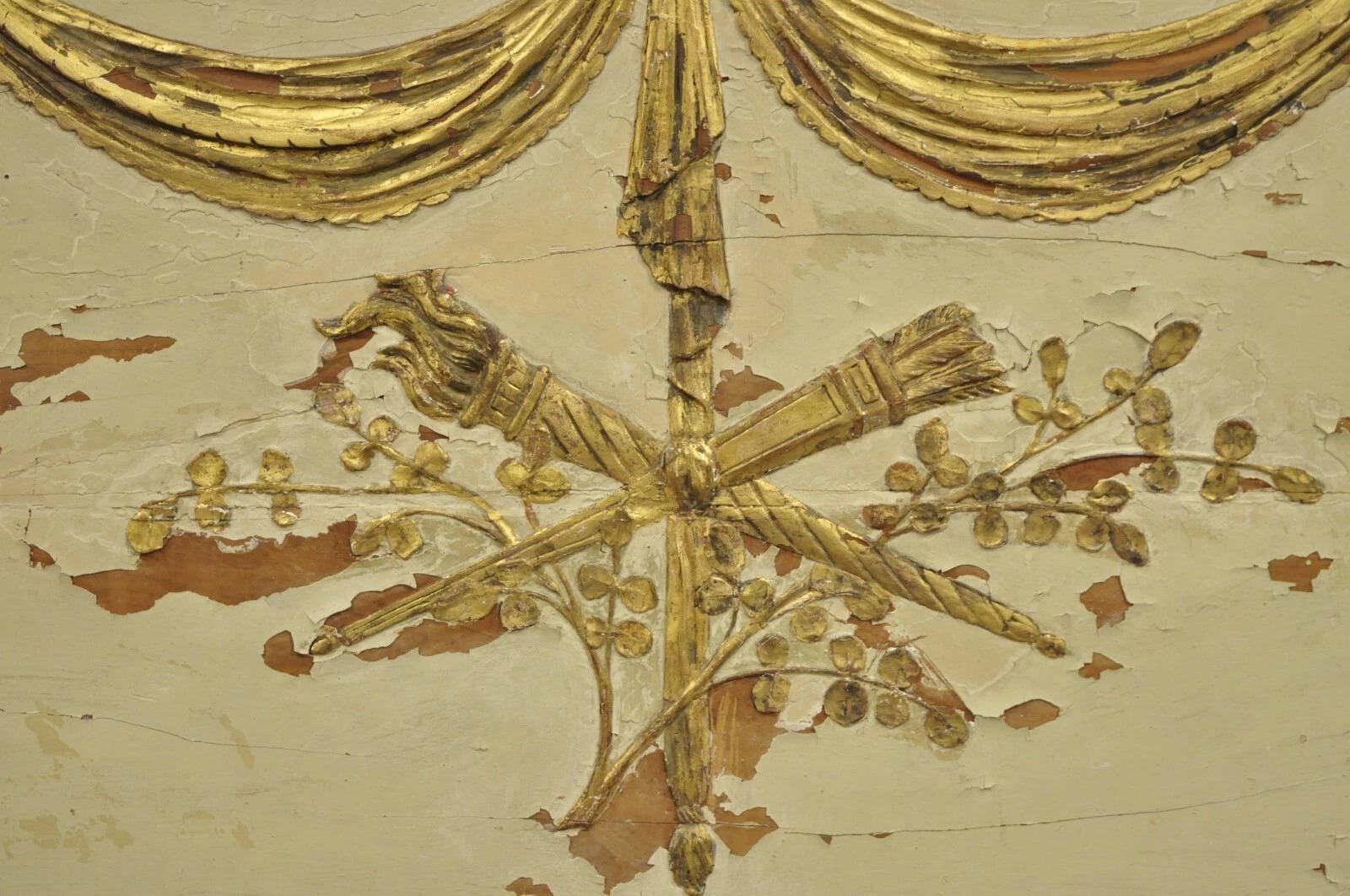 Antike italienische neoklassische weiß Distress gemalt Gold vergoldet 72