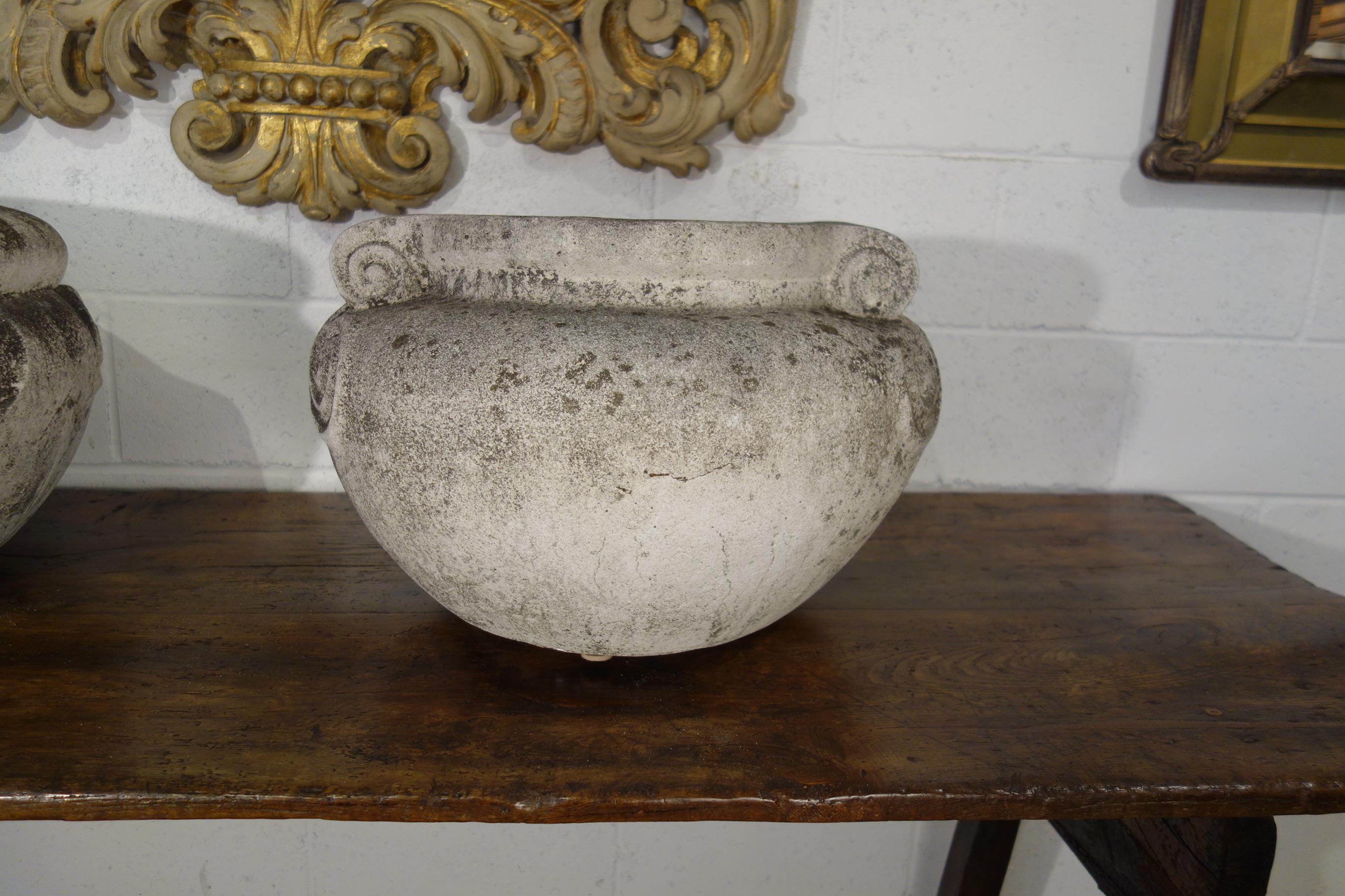 Antique Italian Nouveau Style Large Pair of Grisaglia Urns from Lake Como 2