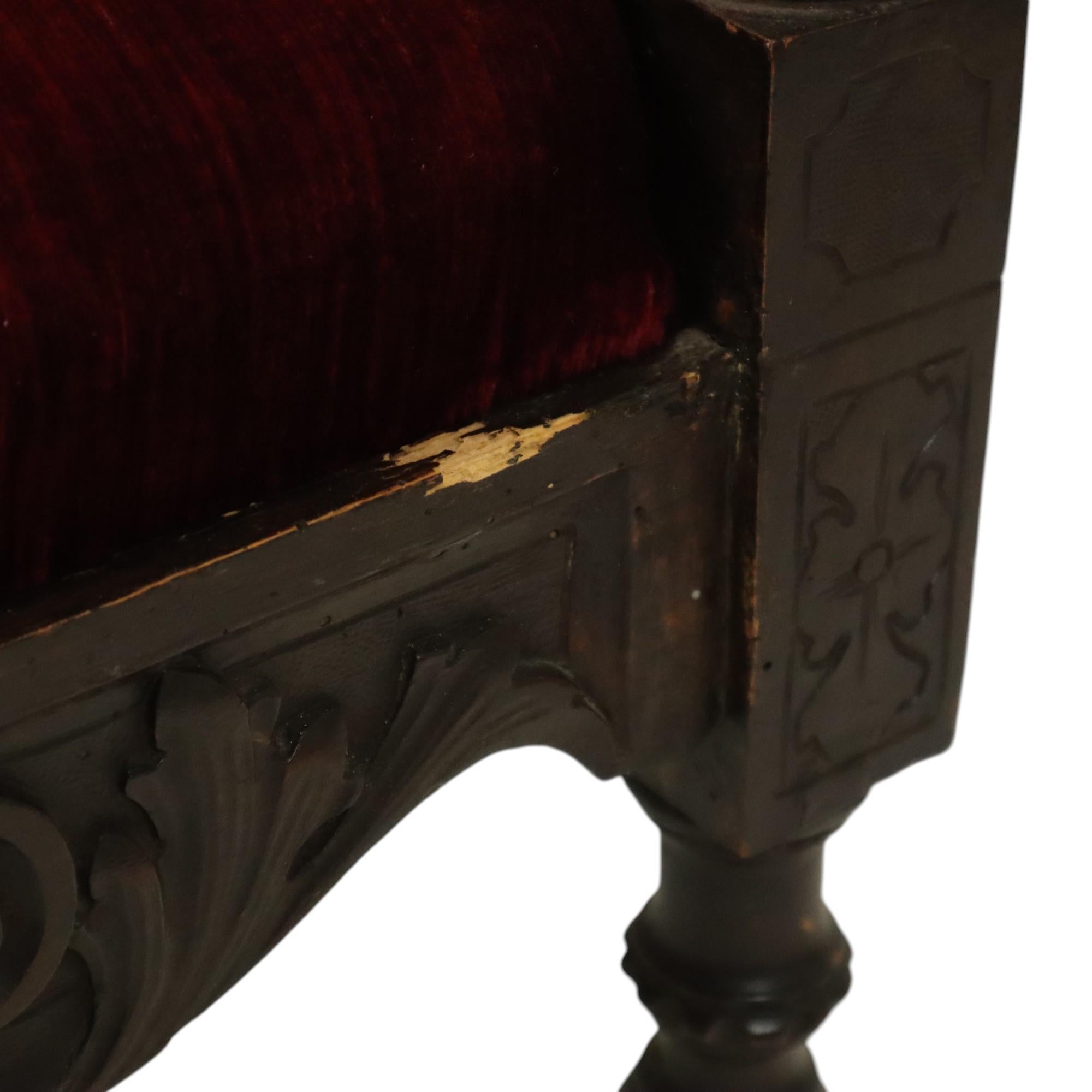 Ancienne chaise d'angle italienne en Oak Oak Style Renaissance en vente 9