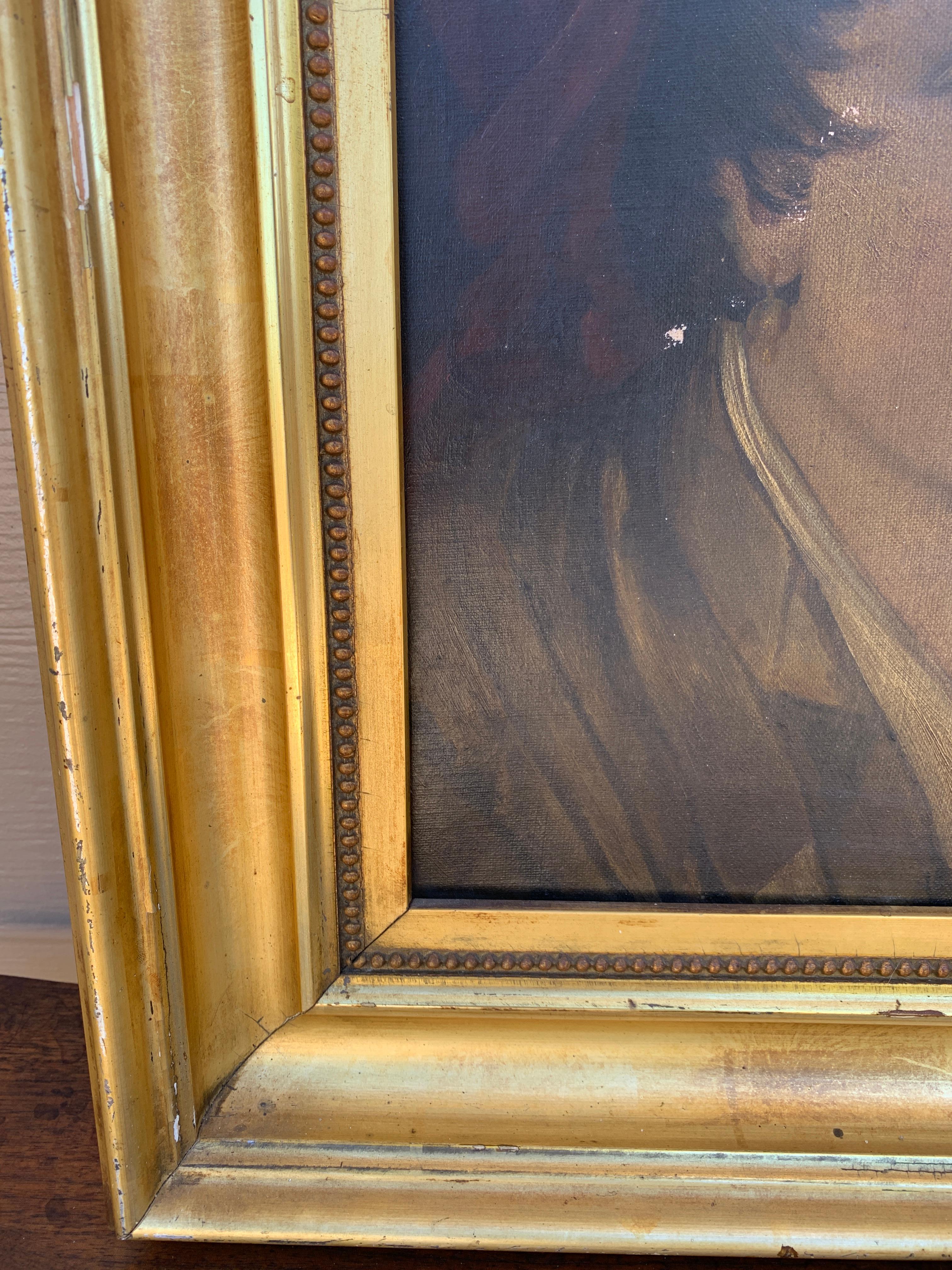 Antique Italian Oil on Canvas Portrait Painting of a Boy, Early 20th Century For Sale 7