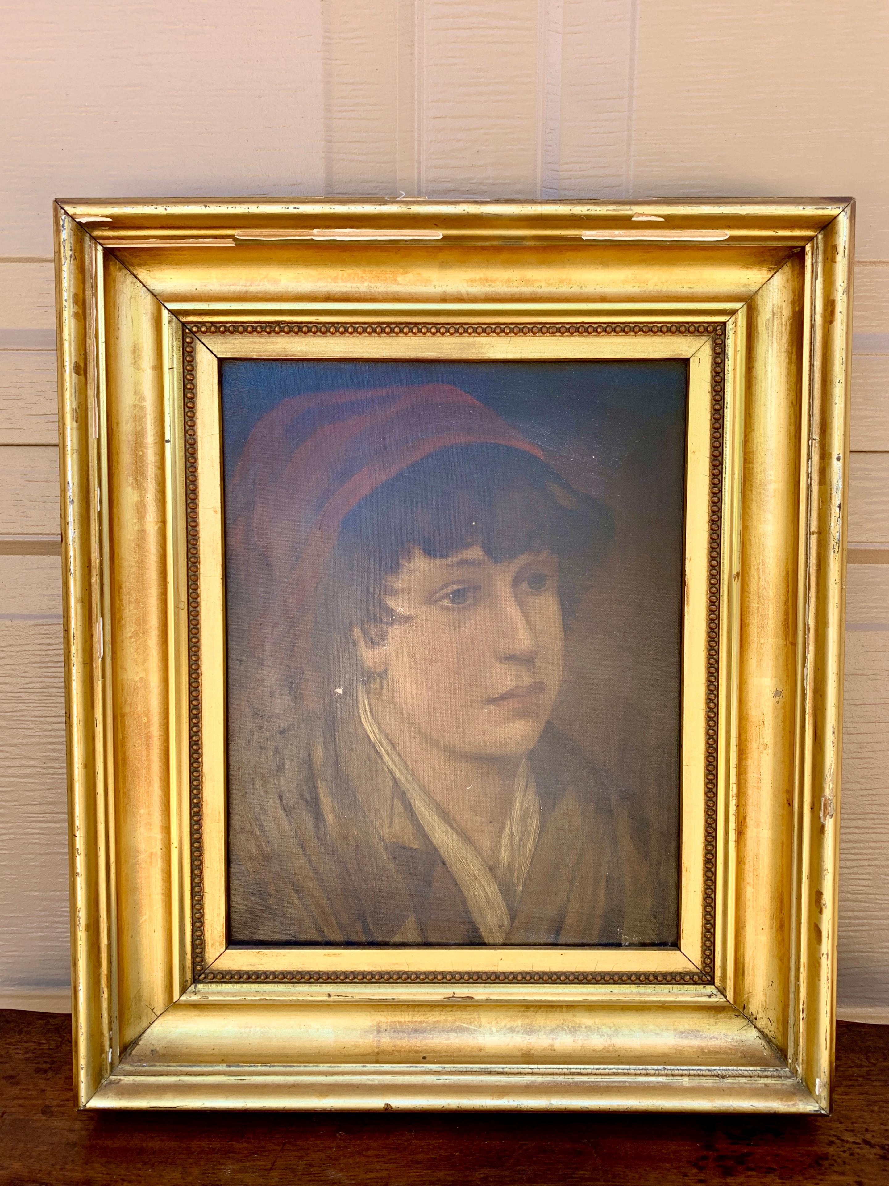 A stunning antique portrait painting of a young boy

Signed Mary E. Southard

Italy, Early 20th Century

Oil paint on canvas, presented in a giltwood frame

Measures: 18