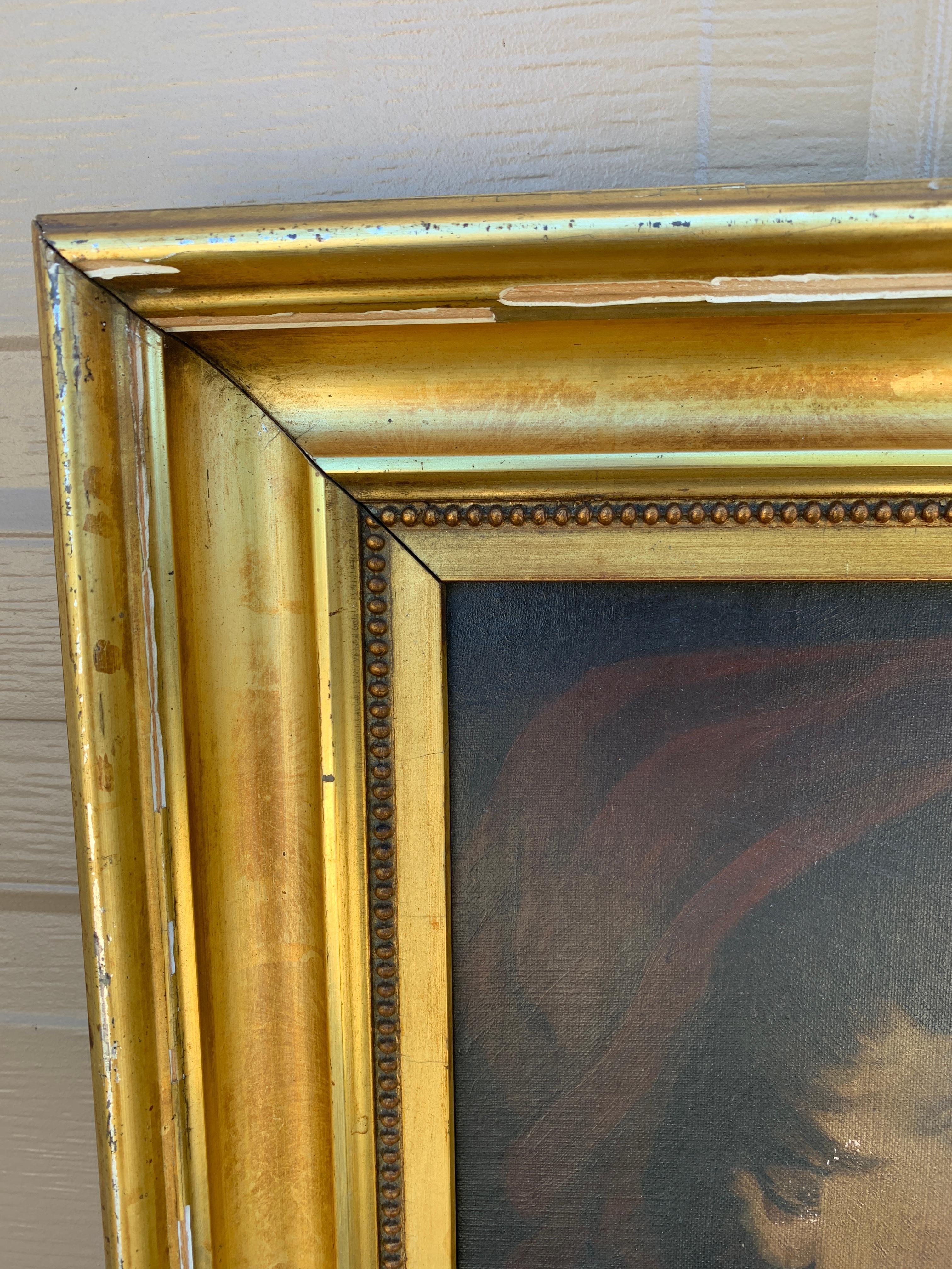 Antique Italian Oil on Canvas Portrait Painting of a Boy, Early 20th Century For Sale 2