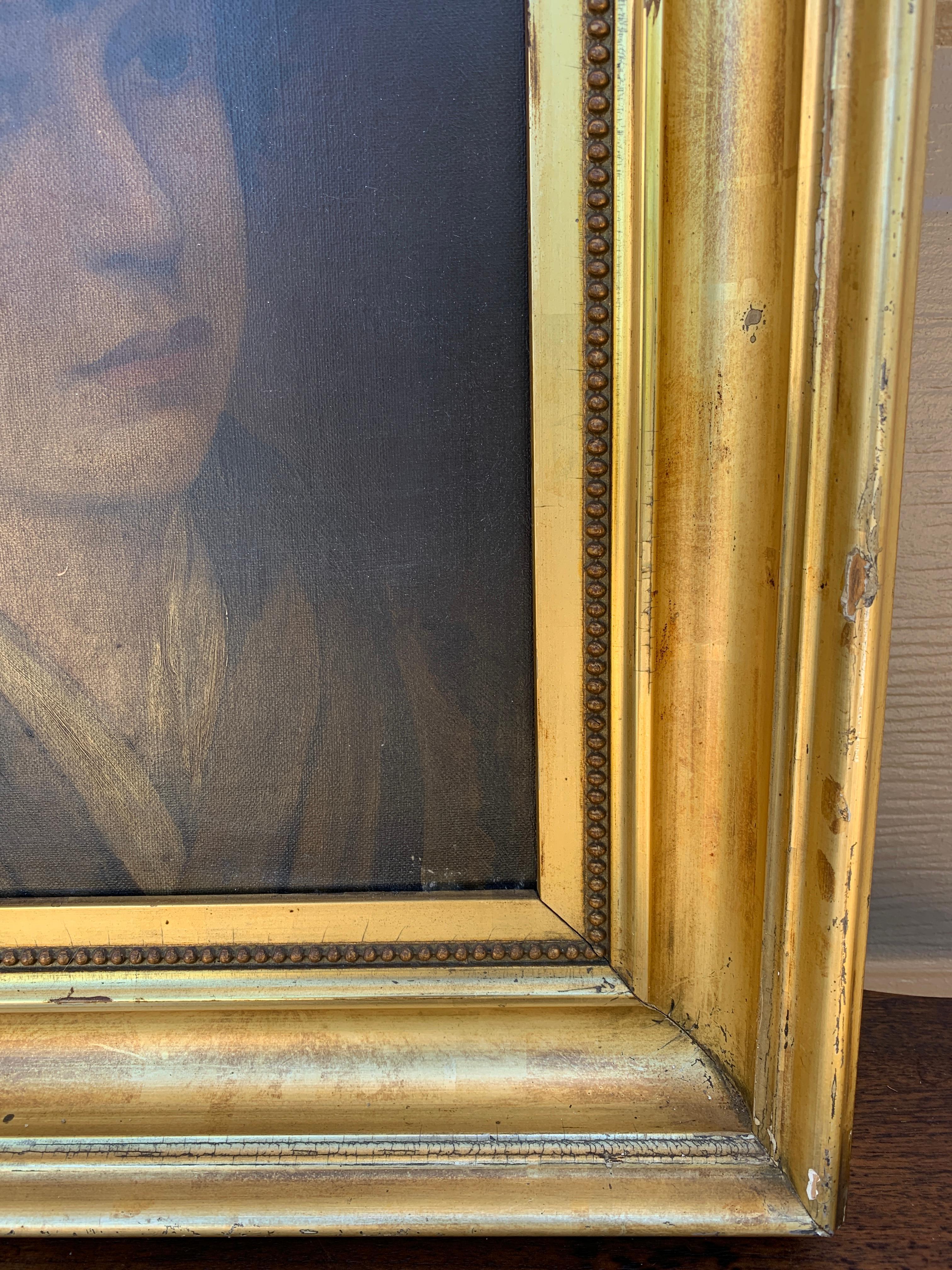 Antique Italian Oil on Canvas Portrait Painting of a Boy, Early 20th Century For Sale 5