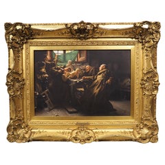 Antique Italian Oil on Canvas, The Wood Carver's Apprentice, Giovanni Torriglia