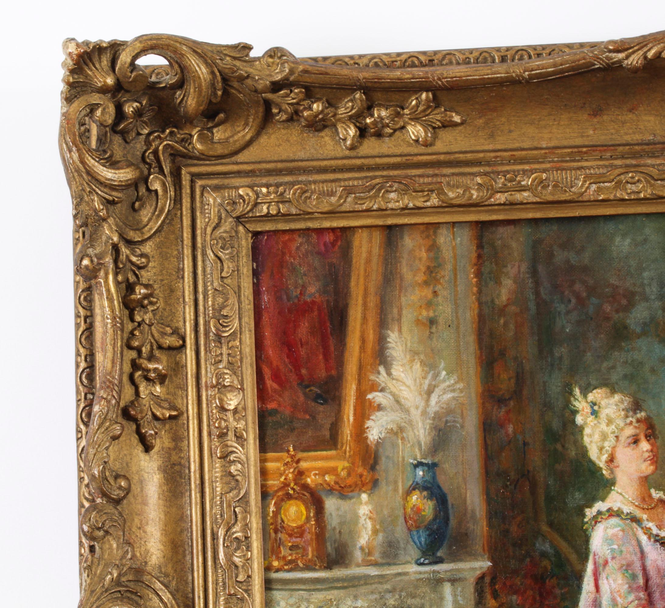 Ancienne peinture à l'huile italienne Un récital de musique Ettore Ascenzi 19ème siècle en vente 5