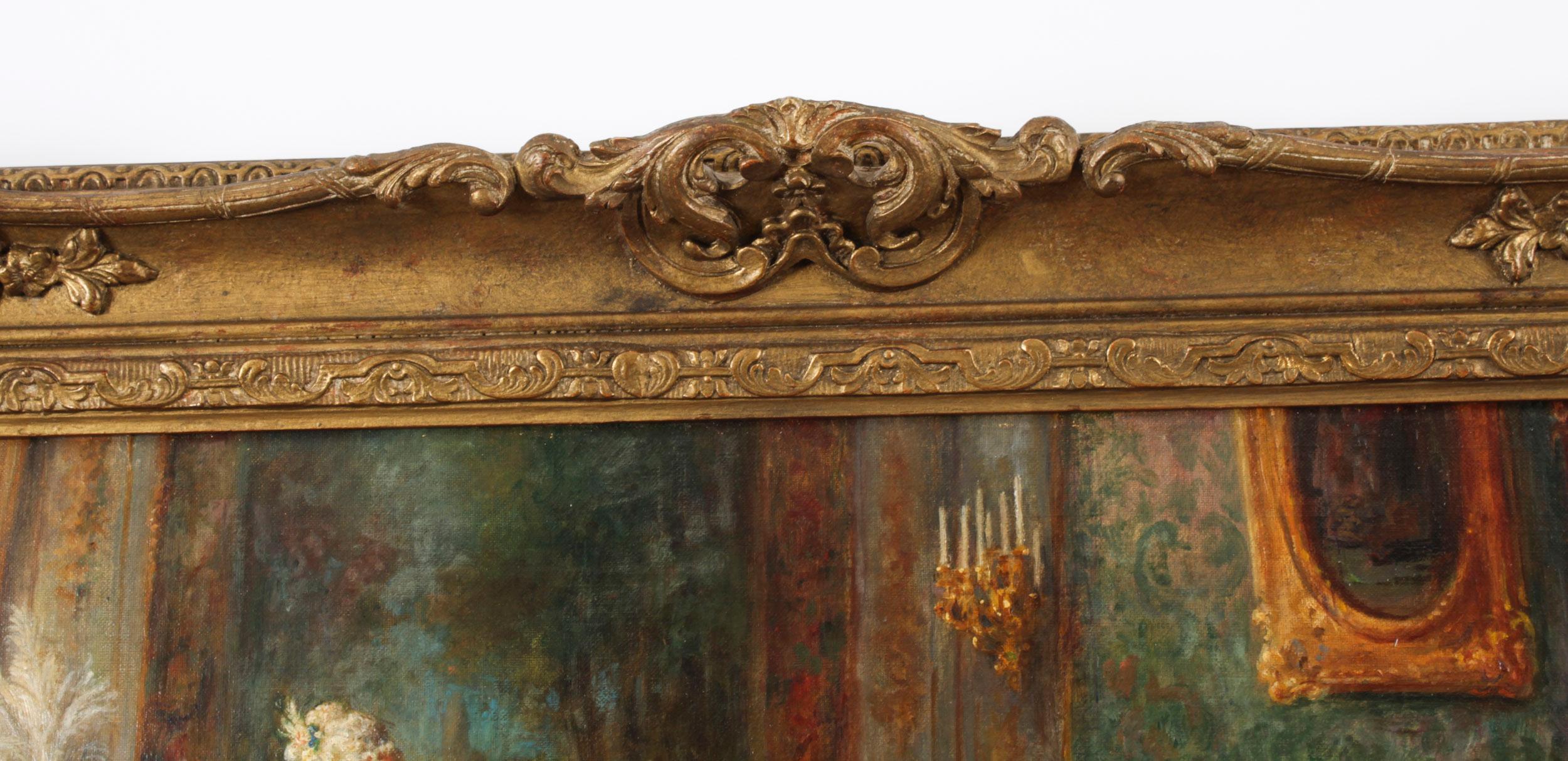Ancienne peinture à l'huile italienne Un récital de musique Ettore Ascenzi 19ème siècle en vente 6