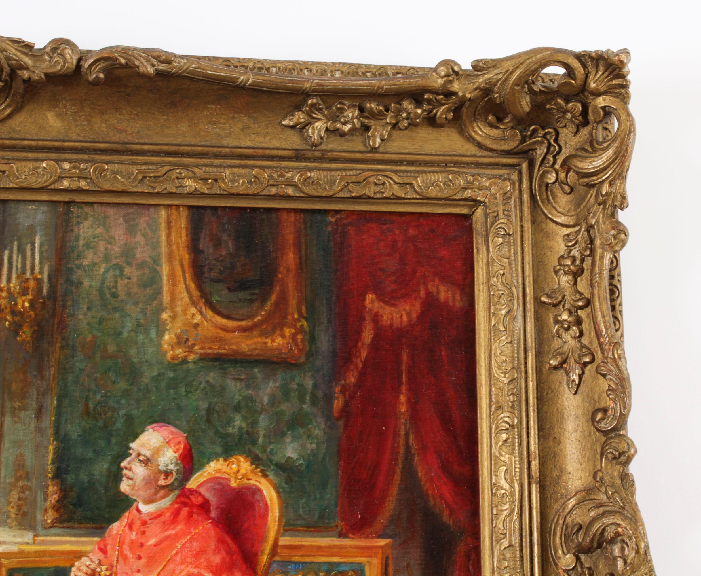 Ancienne peinture à l'huile italienne Un récital de musique Ettore Ascenzi 19ème siècle en vente 7
