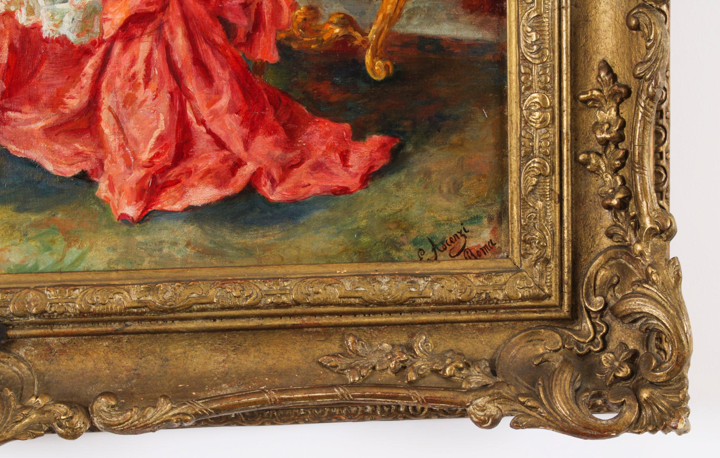 Ancienne peinture à l'huile italienne Un récital de musique Ettore Ascenzi 19ème siècle en vente 1