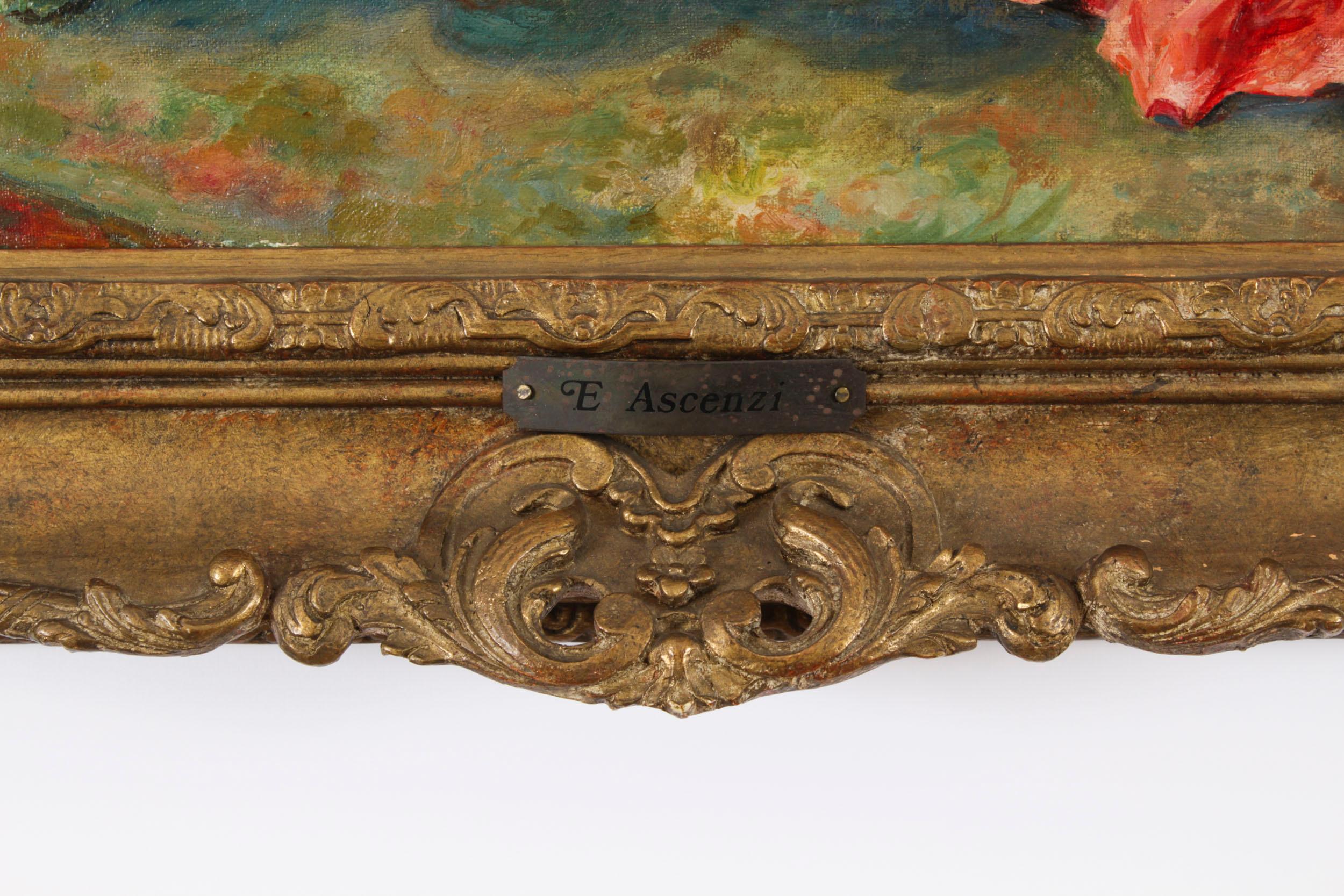 Ancienne peinture à l'huile italienne Un récital de musique Ettore Ascenzi 19ème siècle en vente 3