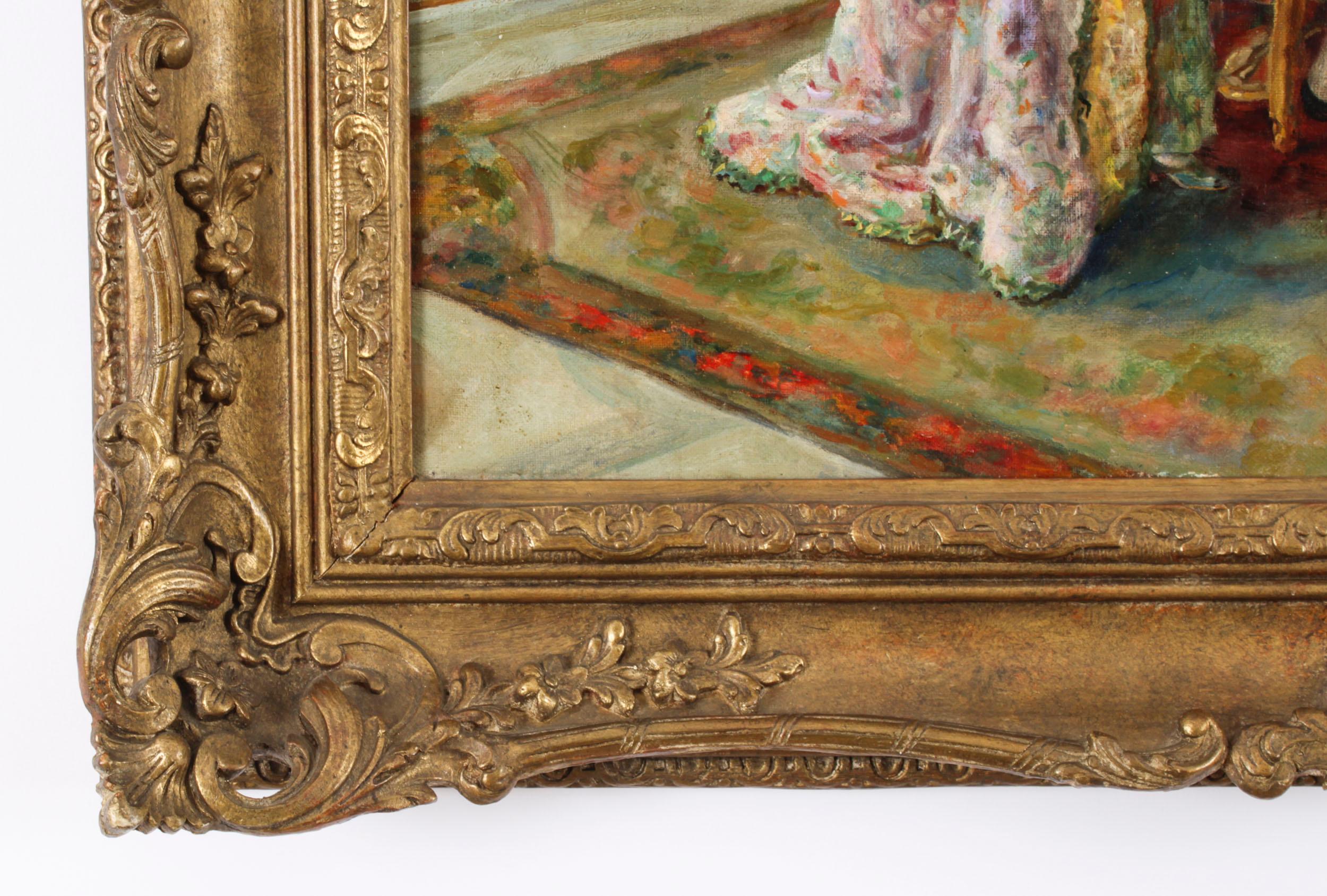 Ancienne peinture à l'huile italienne Un récital de musique Ettore Ascenzi 19ème siècle en vente 4