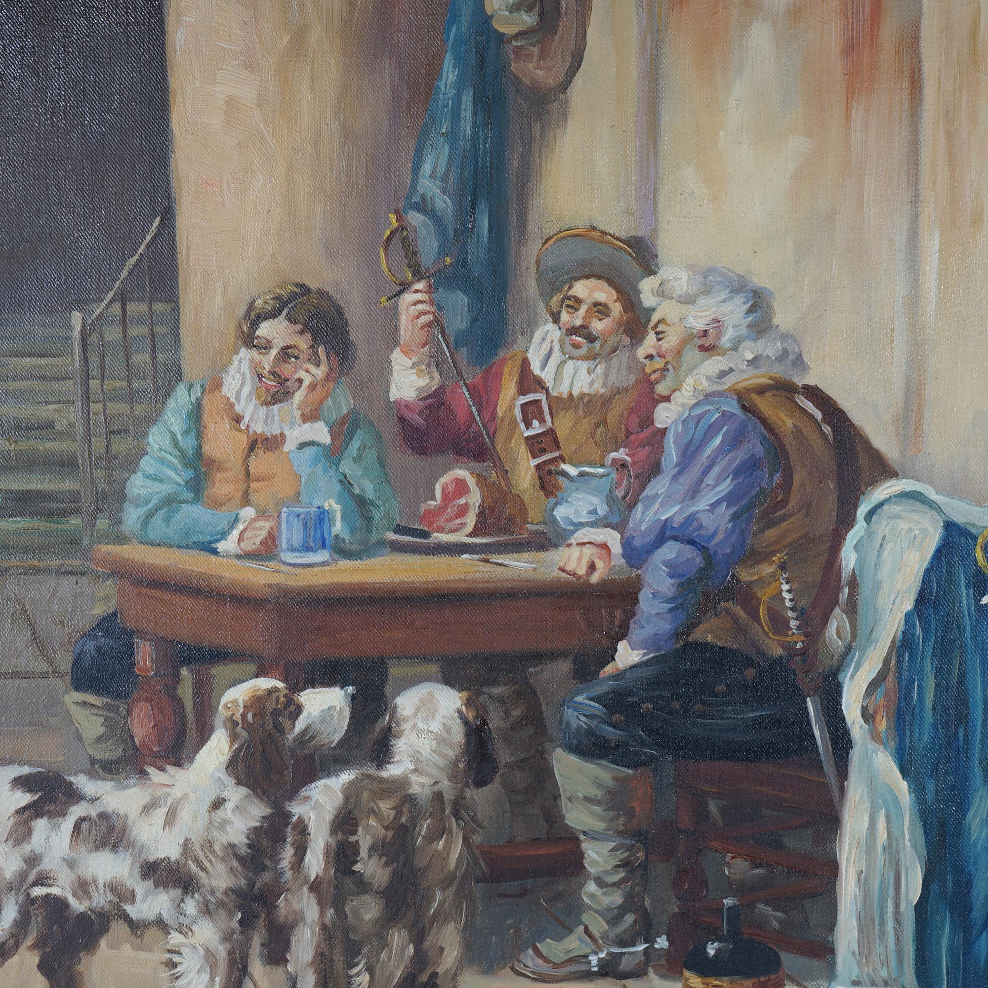 Peinture à l'huile italienne ancienne  D'après The Dual de G. Boldero, vers 1890 6