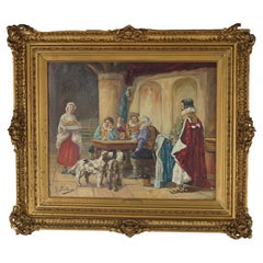 Antikes italienisches Ölgemälde  Nach The Dual von G. Boldero, um 1890