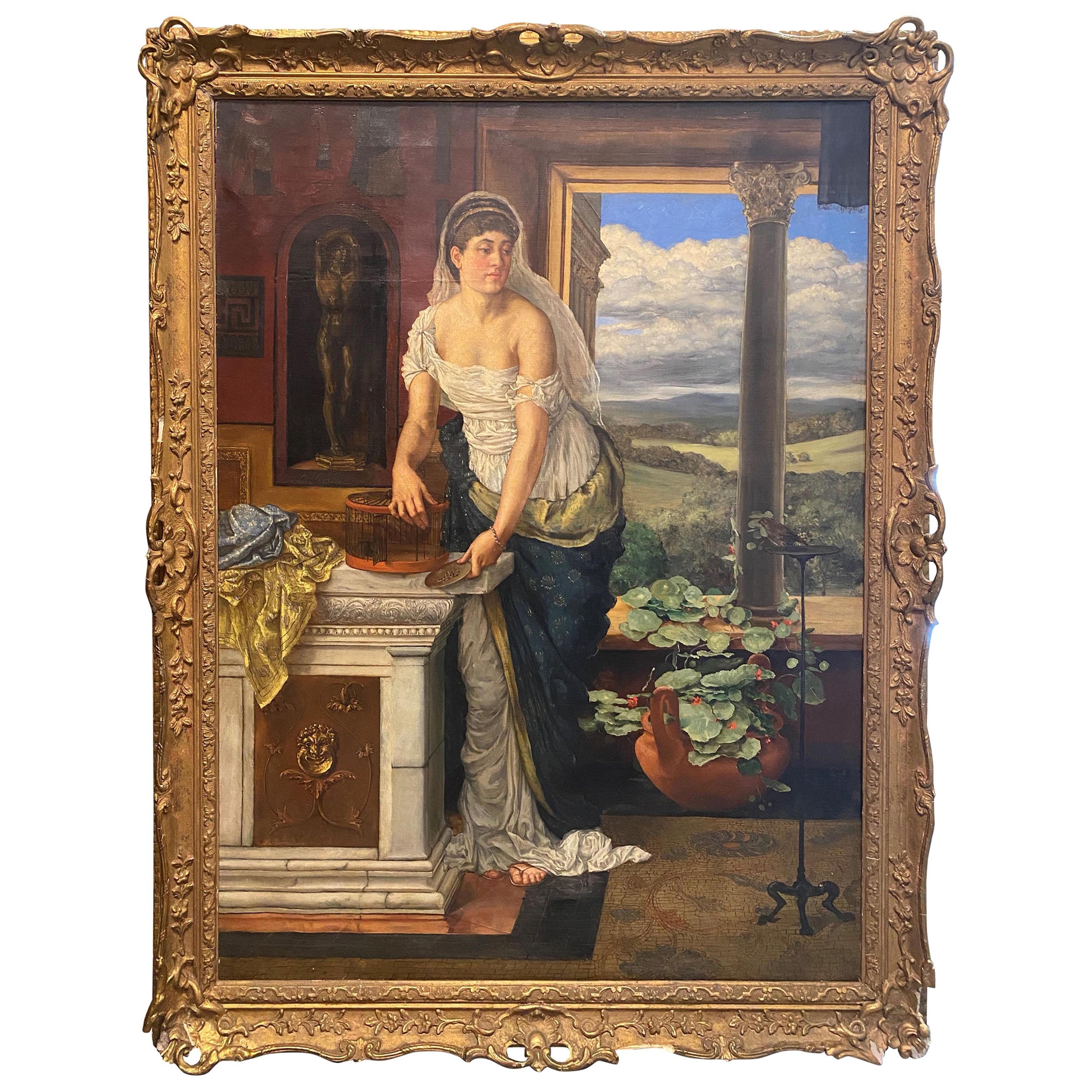 Antique Italian Oil Painting For Sale