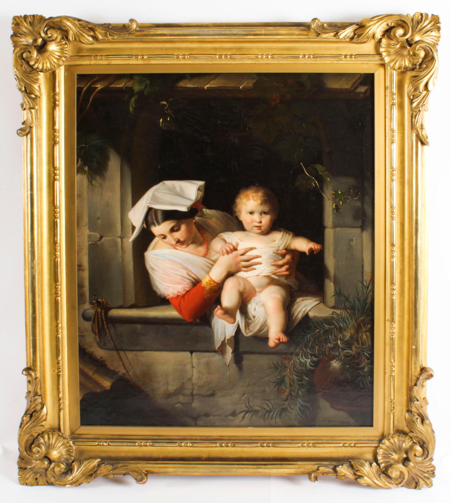 Antique Italian Oil Painting 