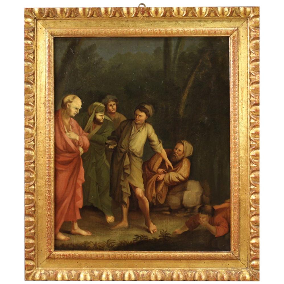 Antique Italian Oil Painting on Canvas from the 18th Century For Sale