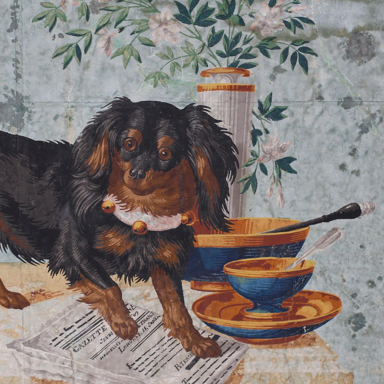 Antique Italian Oil Painting on Canvas of a Dog 2