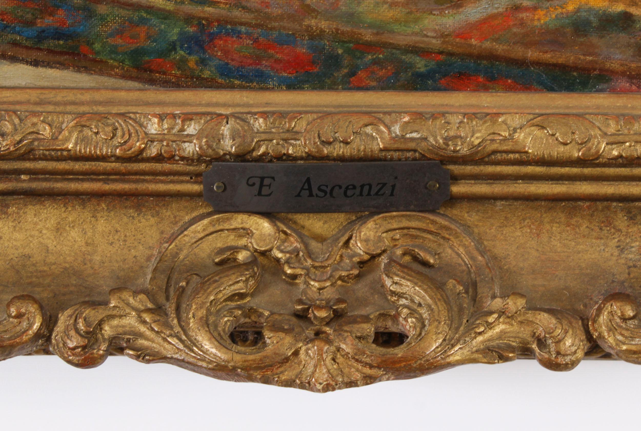 Antikes italienisches Ölgemälde Geigenkonzert Ettore Ascenzi 19. im Angebot 4