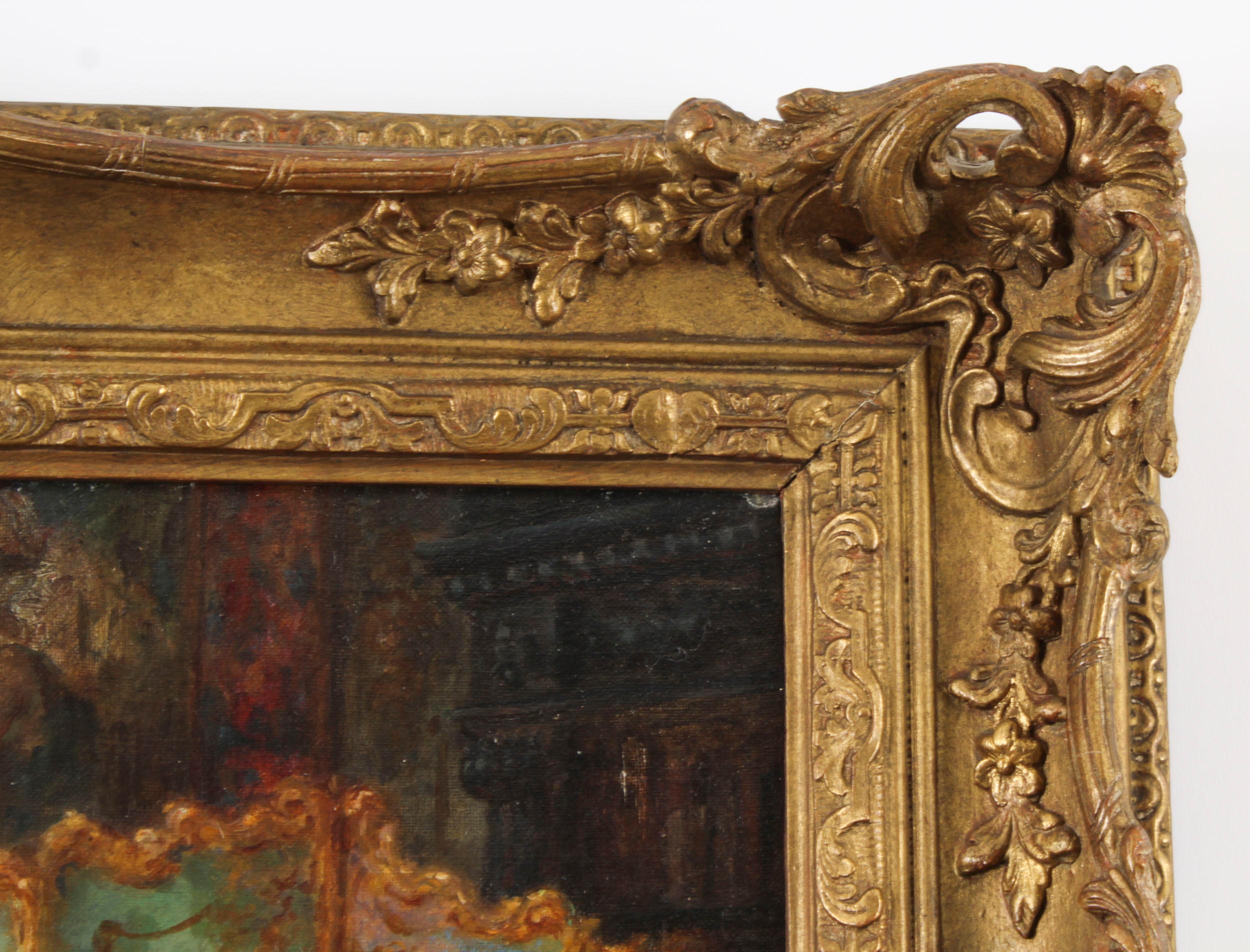 Antikes italienisches Ölgemälde Geigenkonzert Ettore Ascenzi 19. im Angebot 7