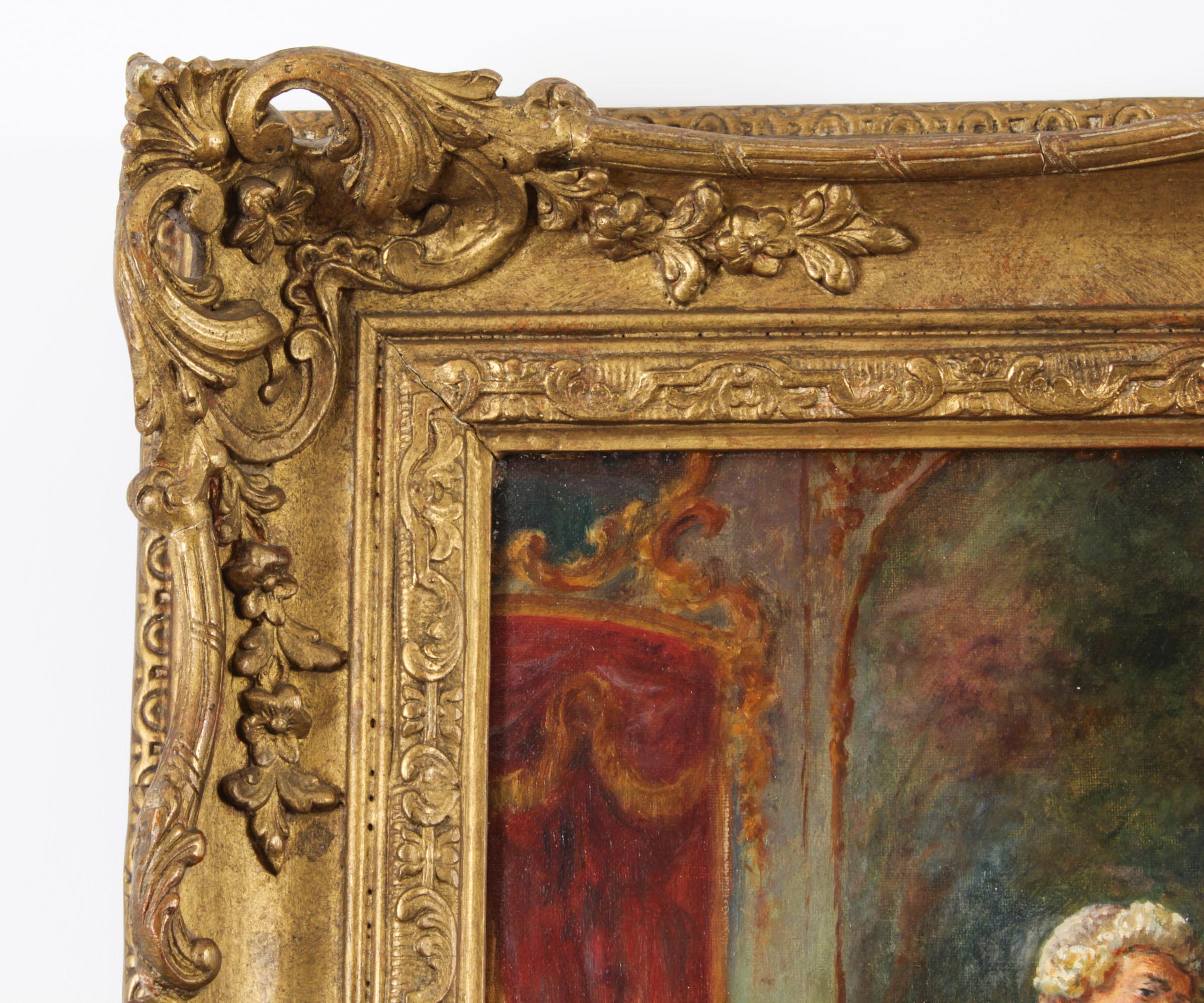 Antikes italienisches Ölgemälde Geigenkonzert Ettore Ascenzi 19. im Angebot 9