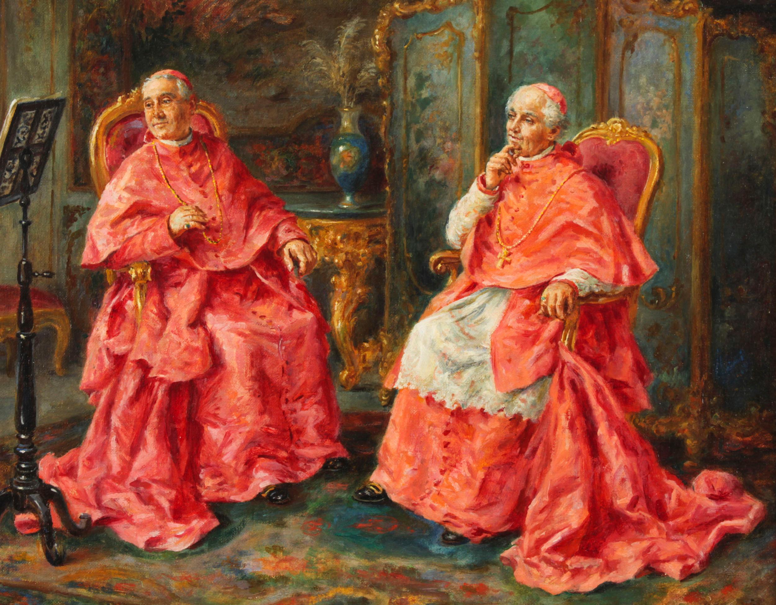 Antikes italienisches Ölgemälde Geigenkonzert Ettore Ascenzi 19. (Leinwand) im Angebot