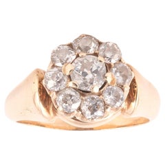 Antique Italian Old Cut Diamond Cluster Ring