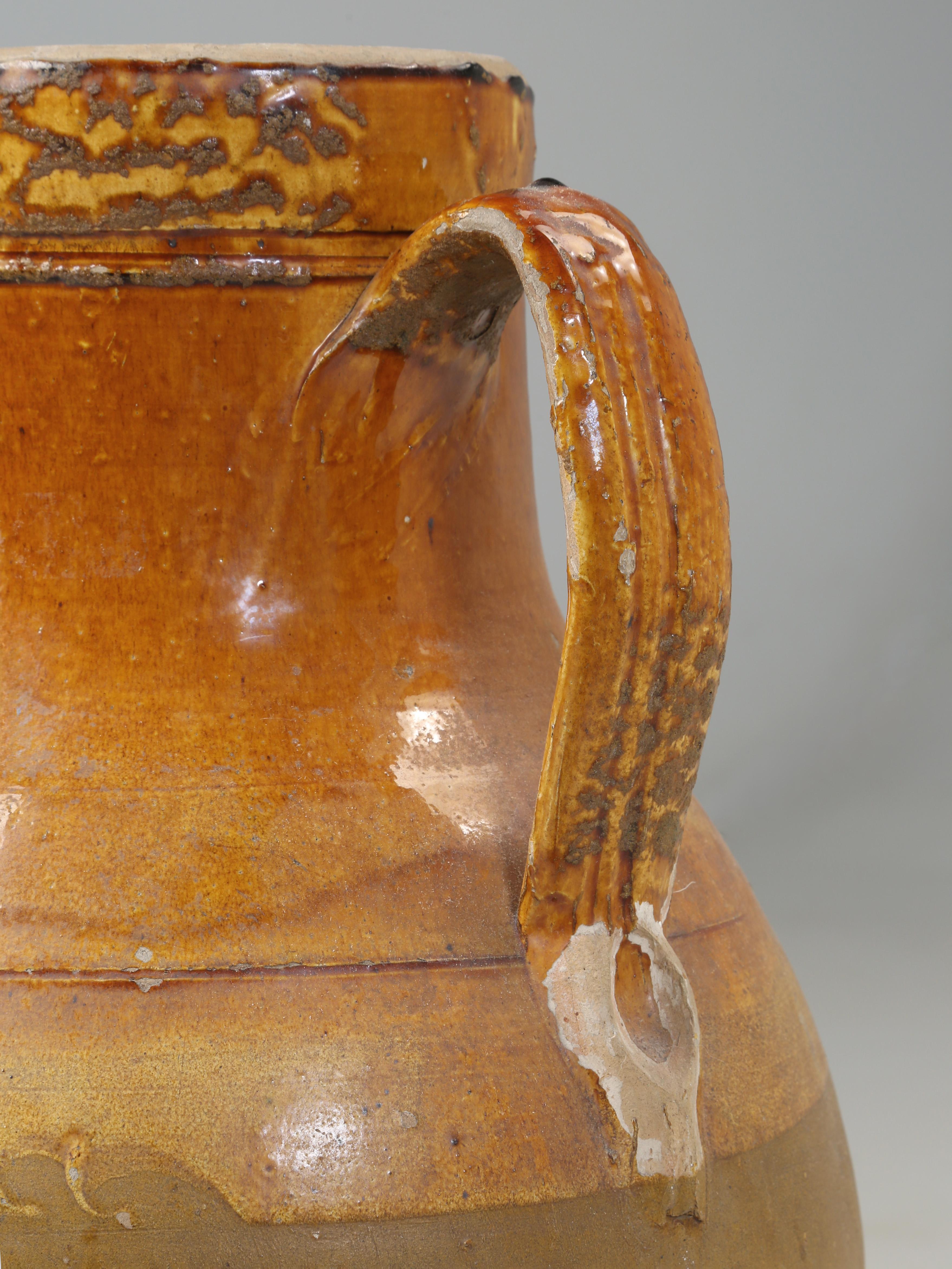 Earthenware Antique Italian Olive Oil Jar, or an Amphora in Exceptional Original Condition For Sale