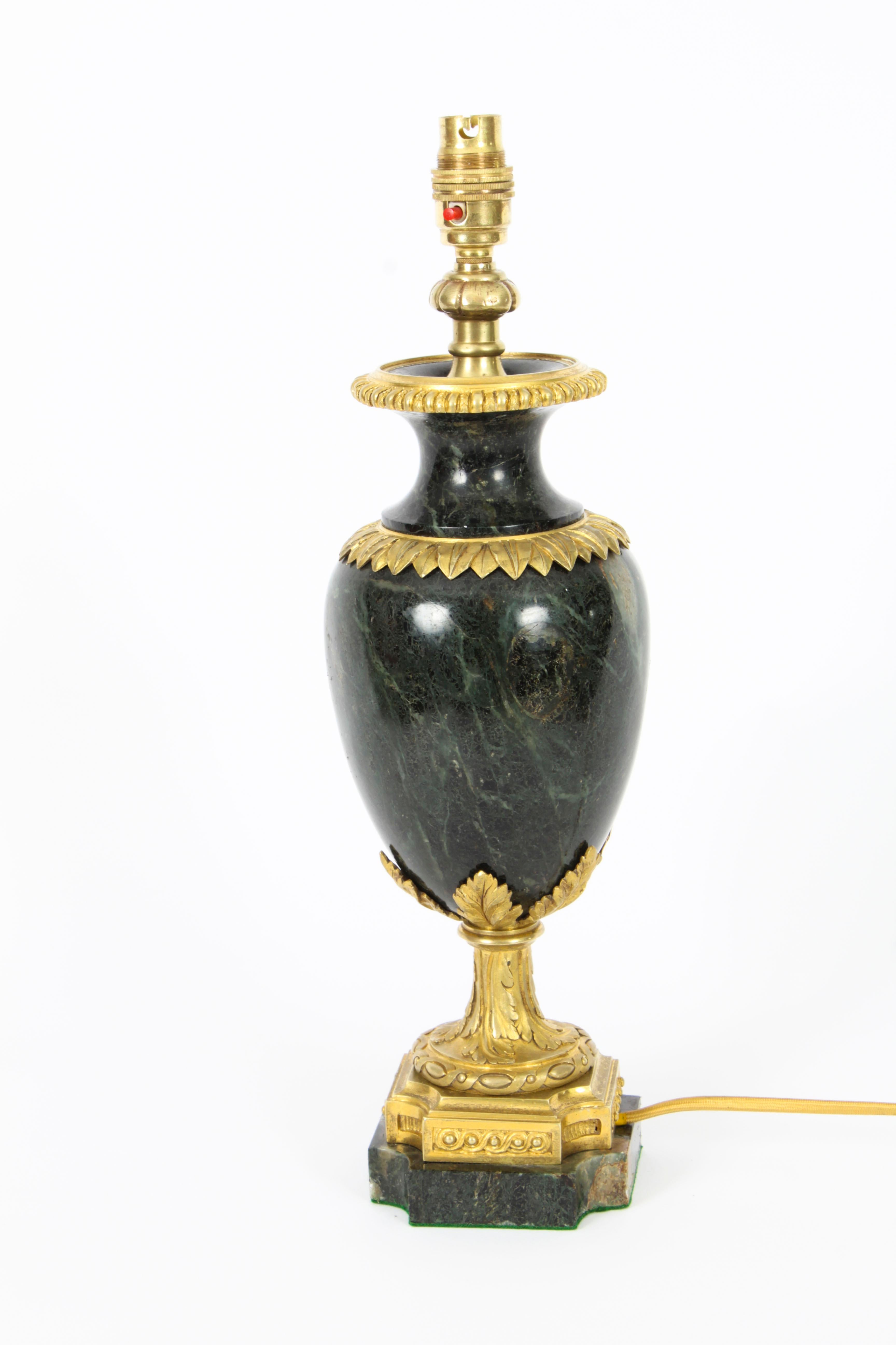 Antique Italian Ormolu Mounted Marble Table Lamp 19th Century In Good Condition For Sale In London, GB