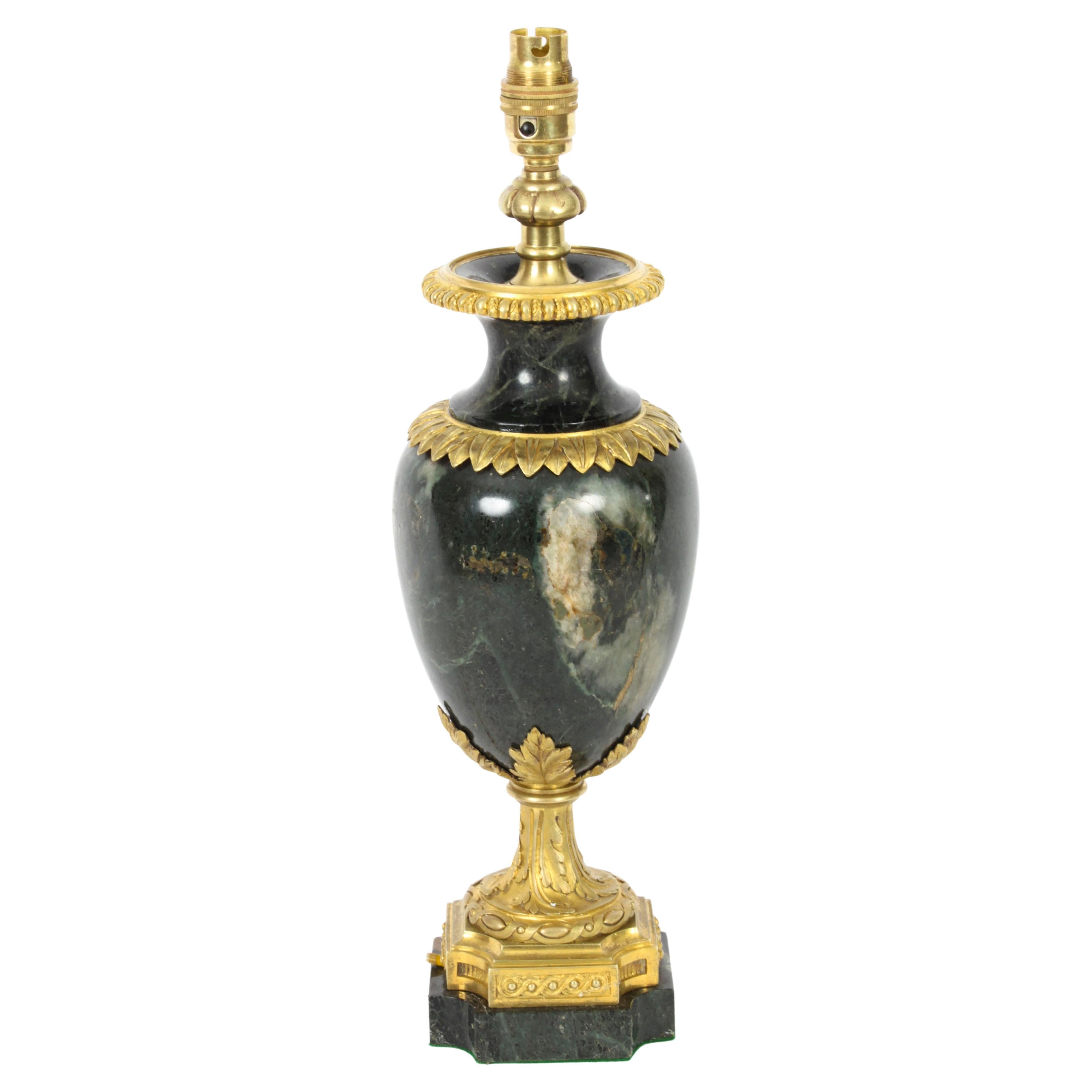 Antique Italian Ormolu Mounted Marble Table Lamp 19th Century For Sale