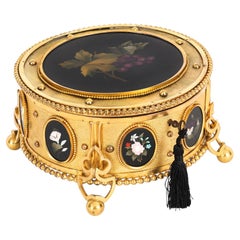 Antique Italian Ormolu & Pietra Dura Jewellery Casket 19th Century