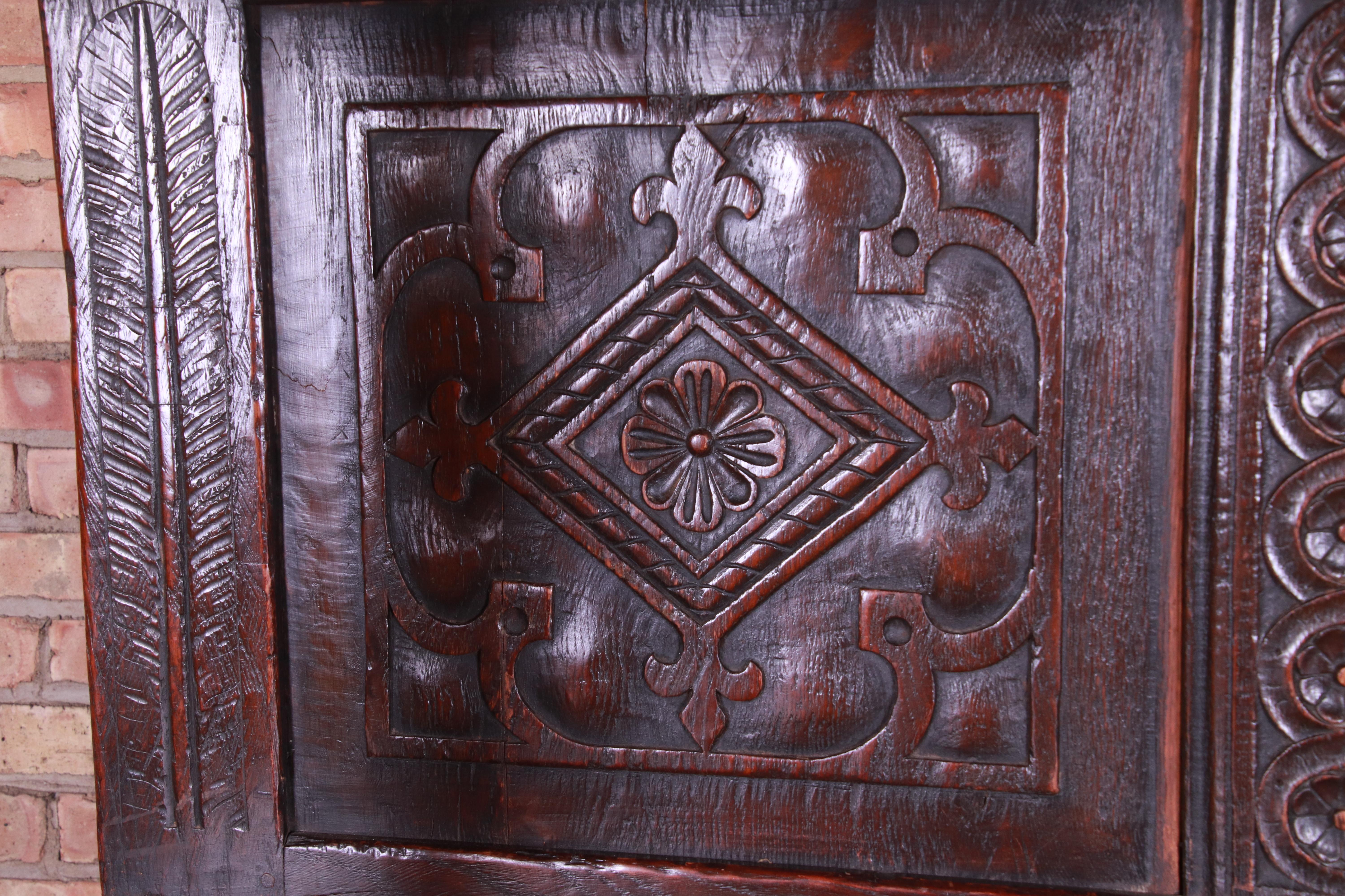 Antique Italian Ornate Carved Oak Sideboard or Bar Cabinet, circa 1800 5