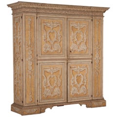 Ancienne armoire italienne peinte de Toscane