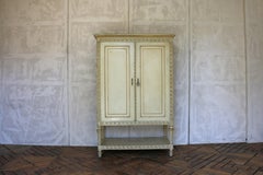 Antique Italian Painted Cabinet With Gold Leaf Accents, Circa 1930s