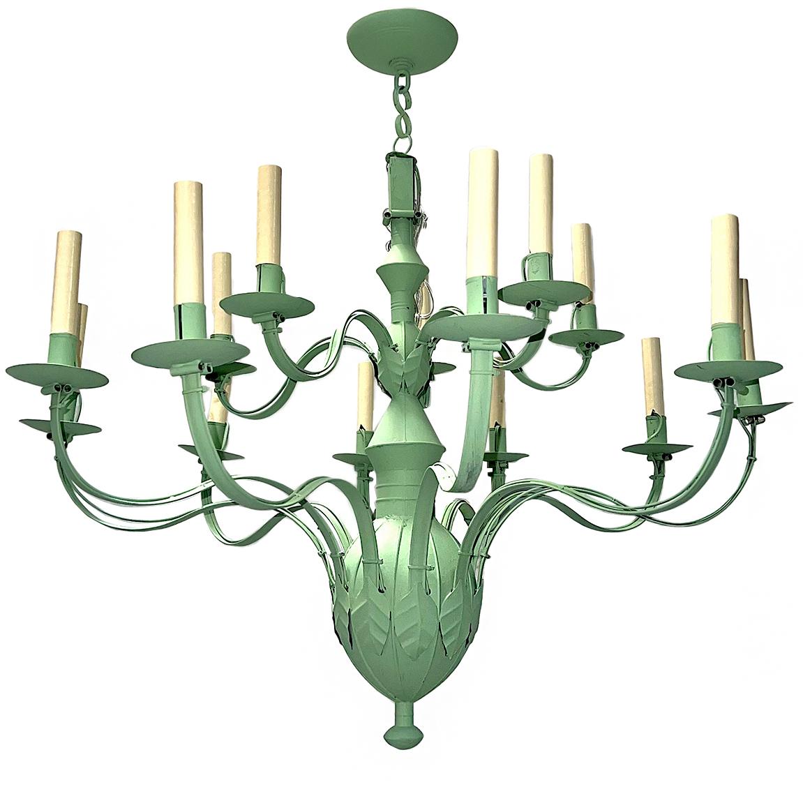 Hand-Painted Antique Italian Painted Chandelier