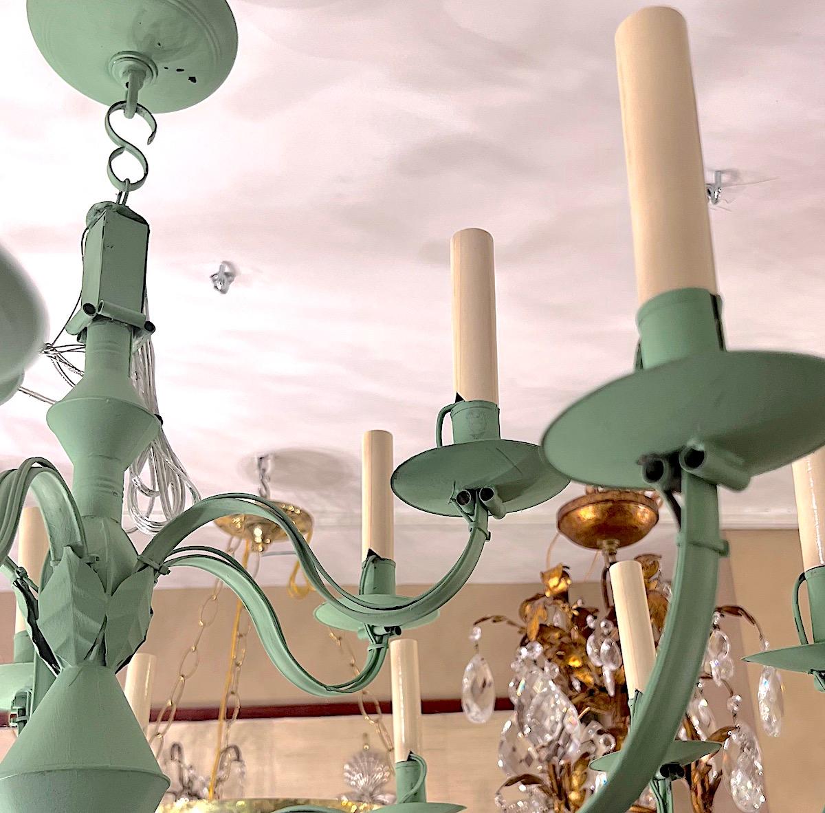 Antique Italian Painted Chandelier In Good Condition In New York, NY