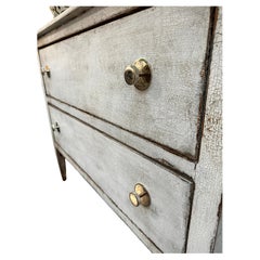Antique Italian Painted Chest with New Polished Nickel knobs