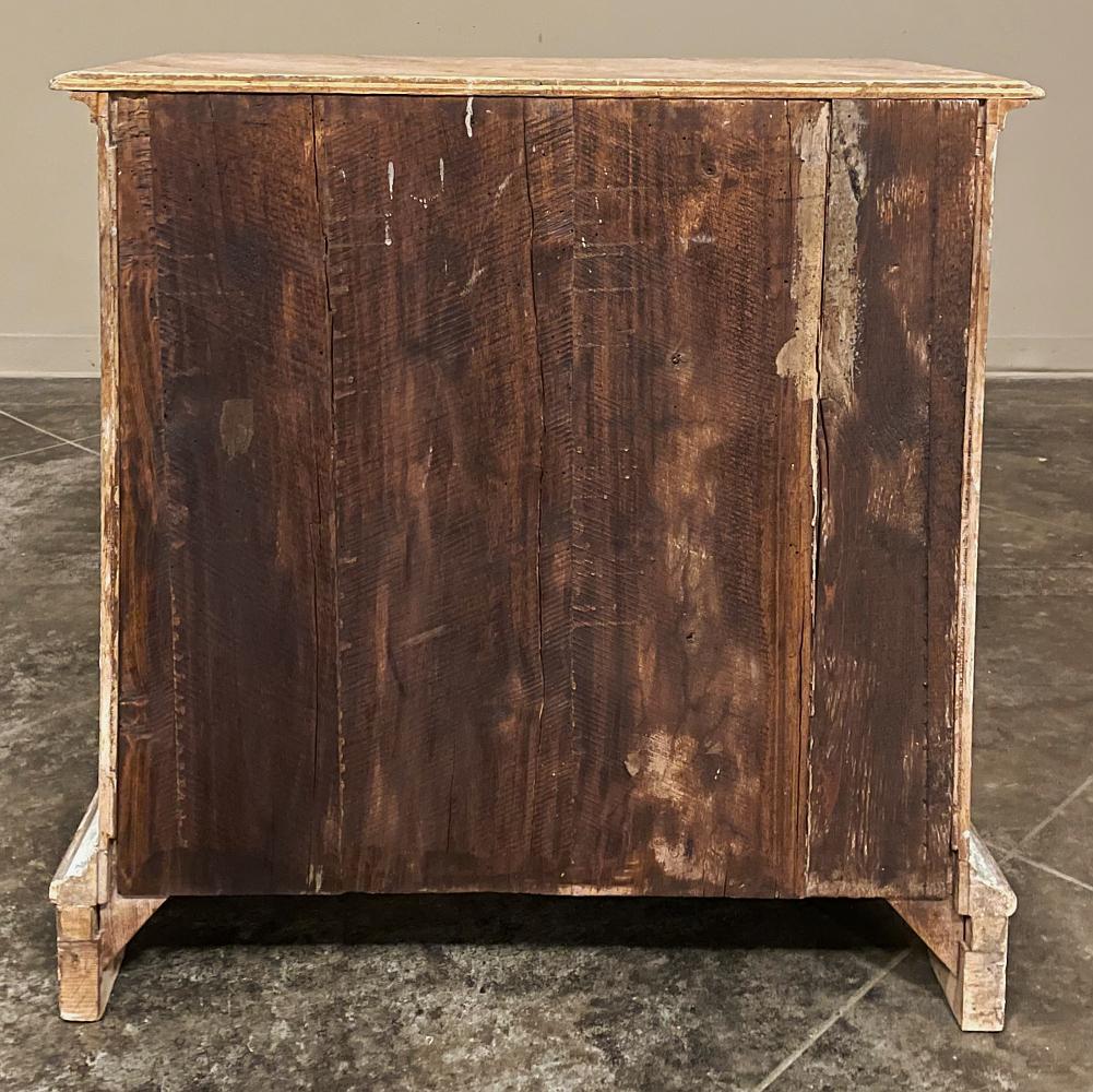 Antique Italian Painted Commode with Faux Painted Marble Top For Sale 12