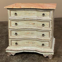 Antique Italian Painted Commode with Faux Painted Marble Top