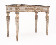 Antique Italian Painted Consoles, Faux Marble, Hand-Painted