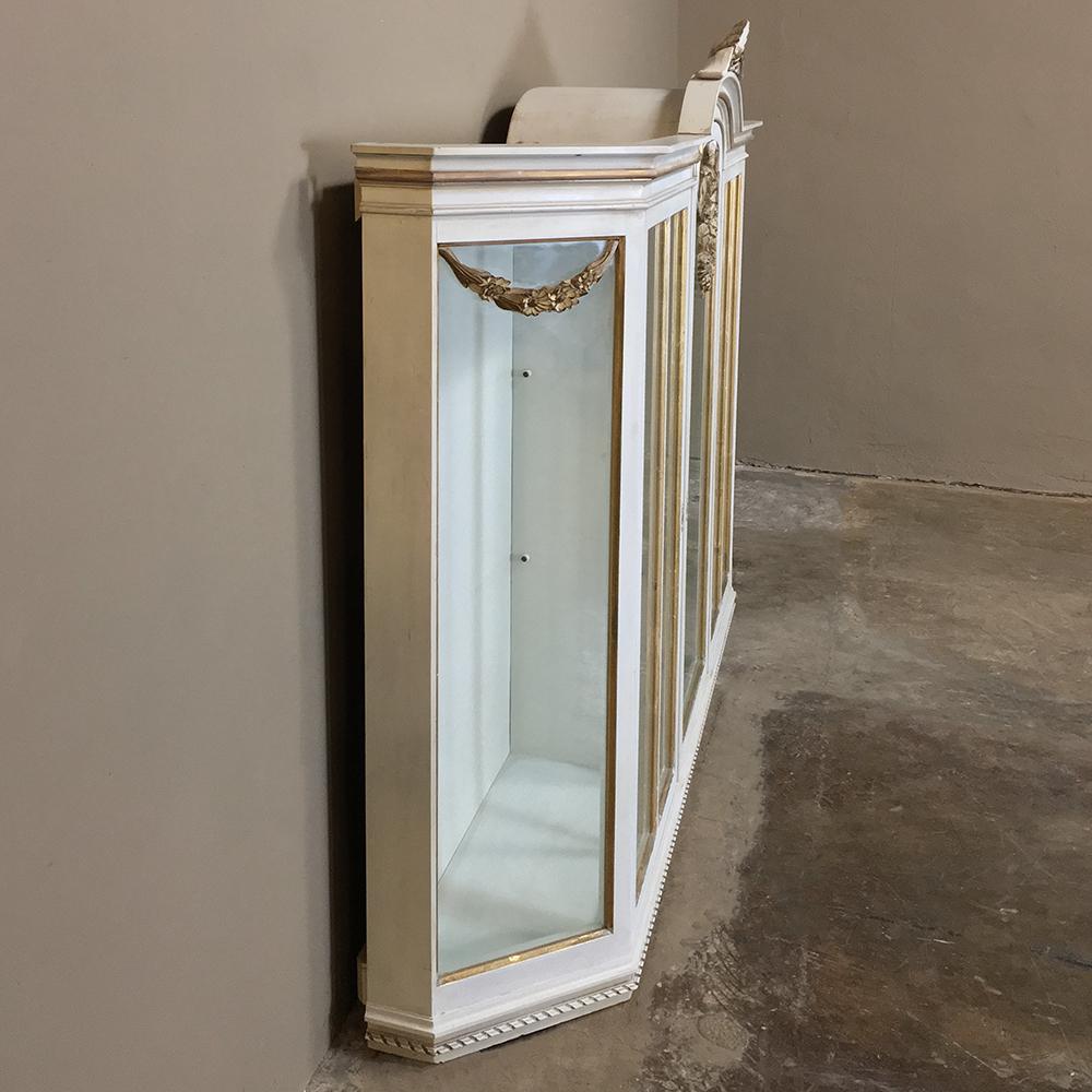 20th Century Antique Italian Painted Louis XVI Wall Vitrine ~ Display Case For Sale