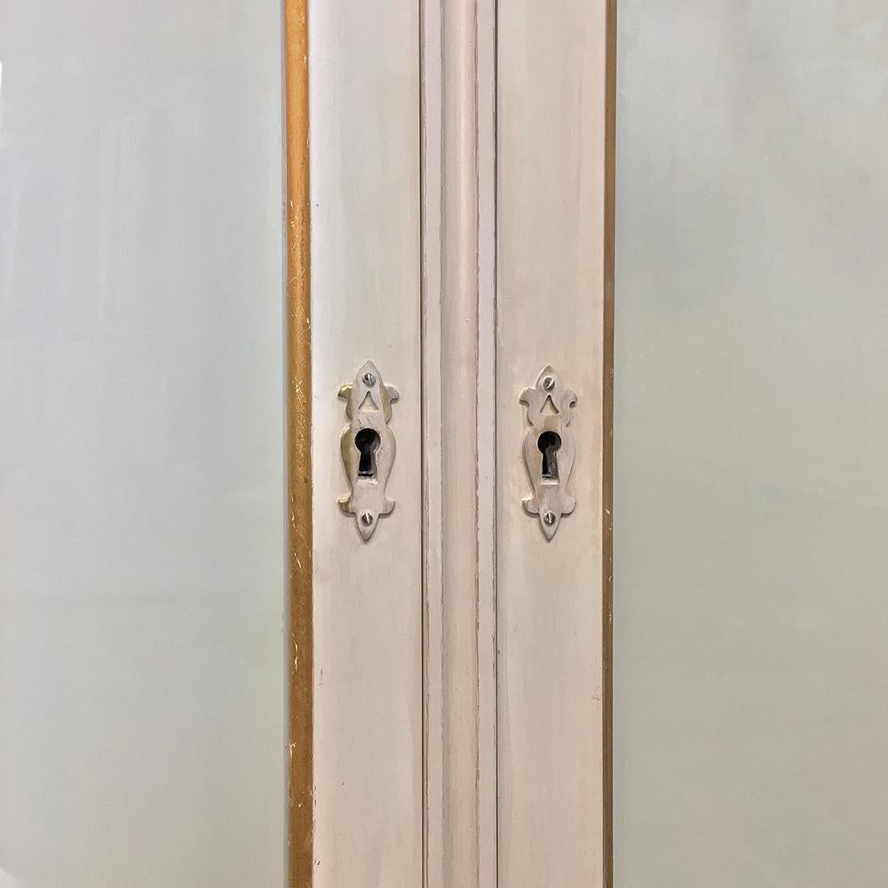 Hardwood Antique Italian Painted Louis XVI Wall Vitrine ~ Display Case For Sale