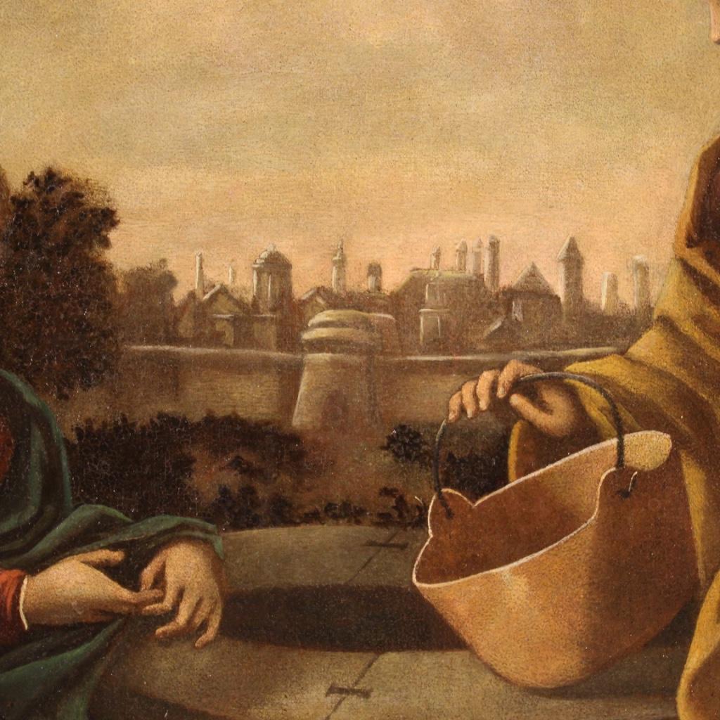 Antique Italian Painting Jesus and the Samaritan Woman at the Well, 18th Century For Sale 2