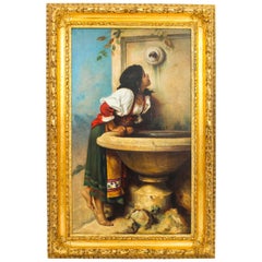 Used Italian Painting Oil on Canvas, Late 19th Century